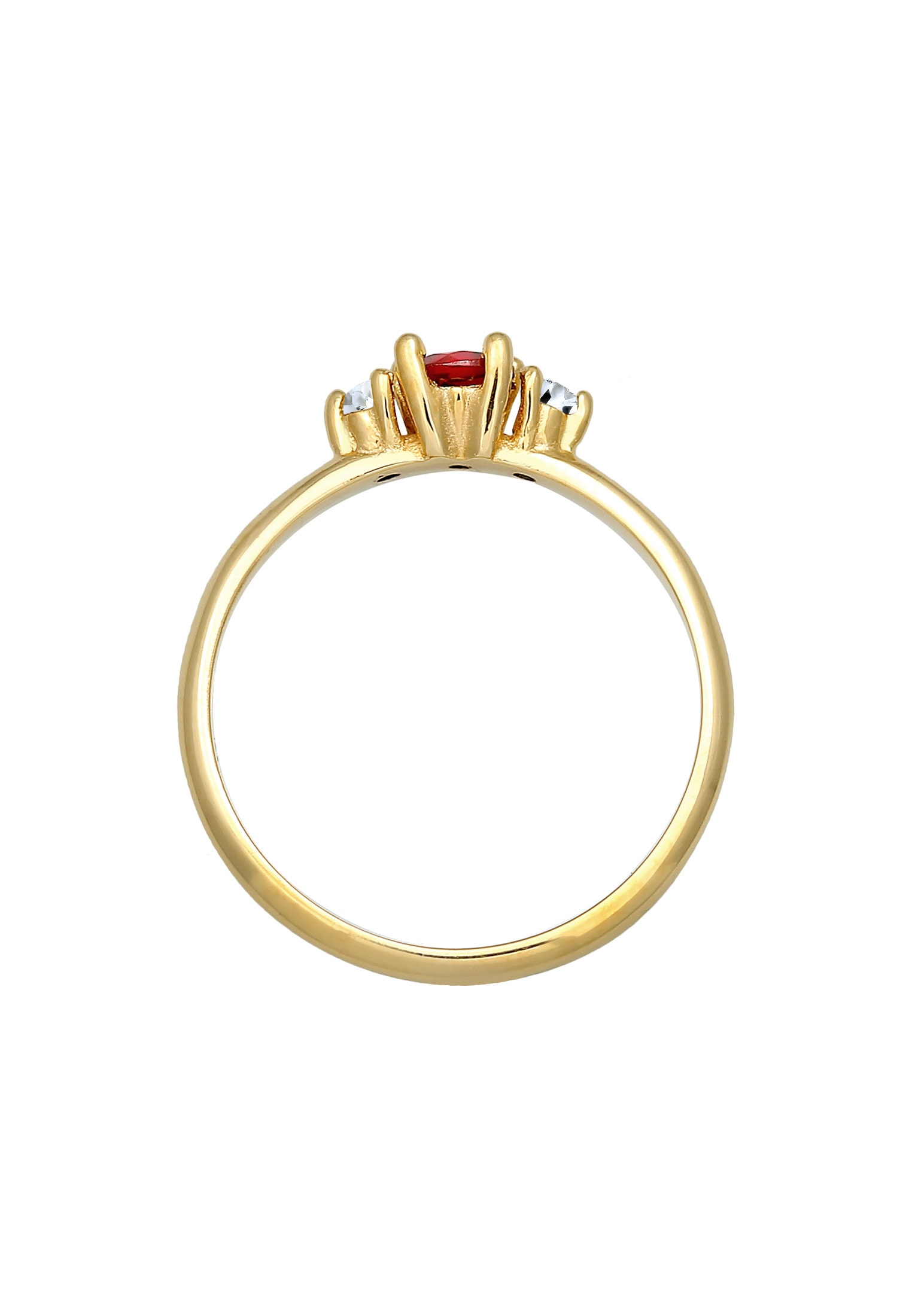 Elli Premium Fingerring »Ring Granat Topas Edelstein Klassik Rund 925 Silber«