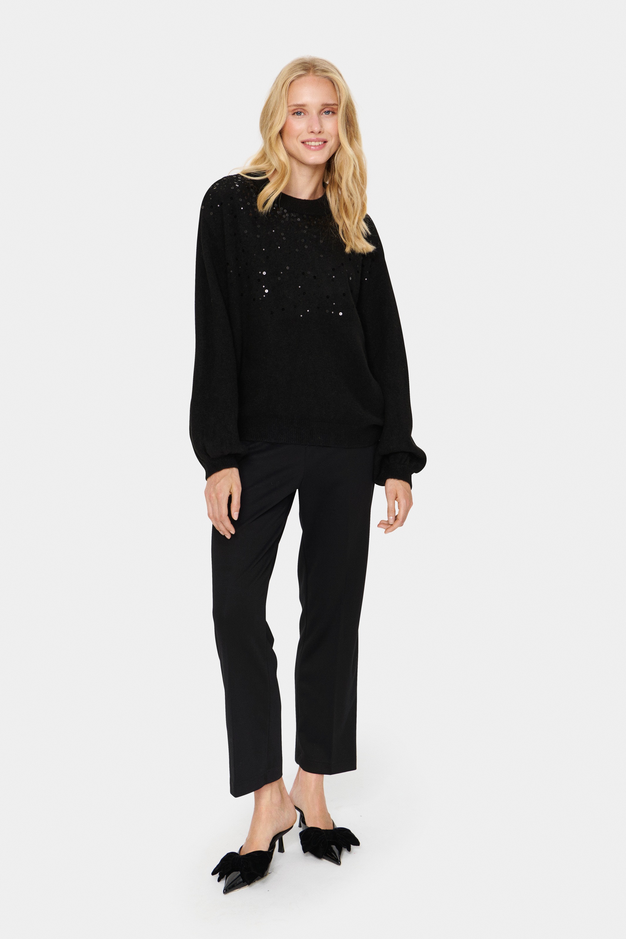 Saint Tropez Strickpullover »BarbelSZ Pullover«, mit Pailletten