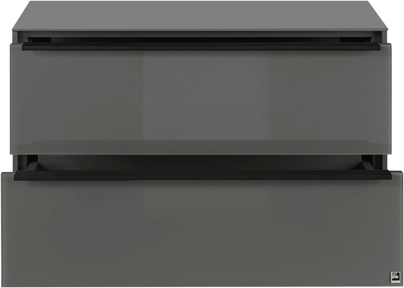 set one by Musterring Lowboard »reno-Dielen« 1 Stk. tlg. Mit 2 Schubkästen und Glasfronten in 2 Farben, B72 x H44 x T32 cm