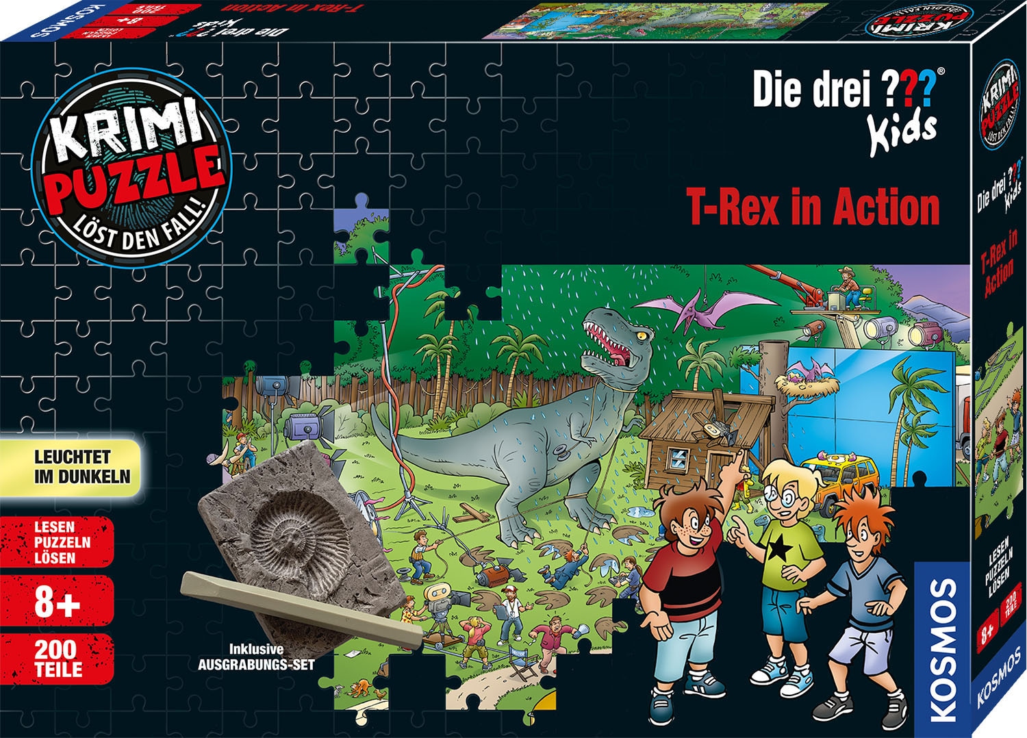 Kosmos Puzzle »Krimipuzzle Die drei ??? Kids T-Rex in Action«, Made in Germany