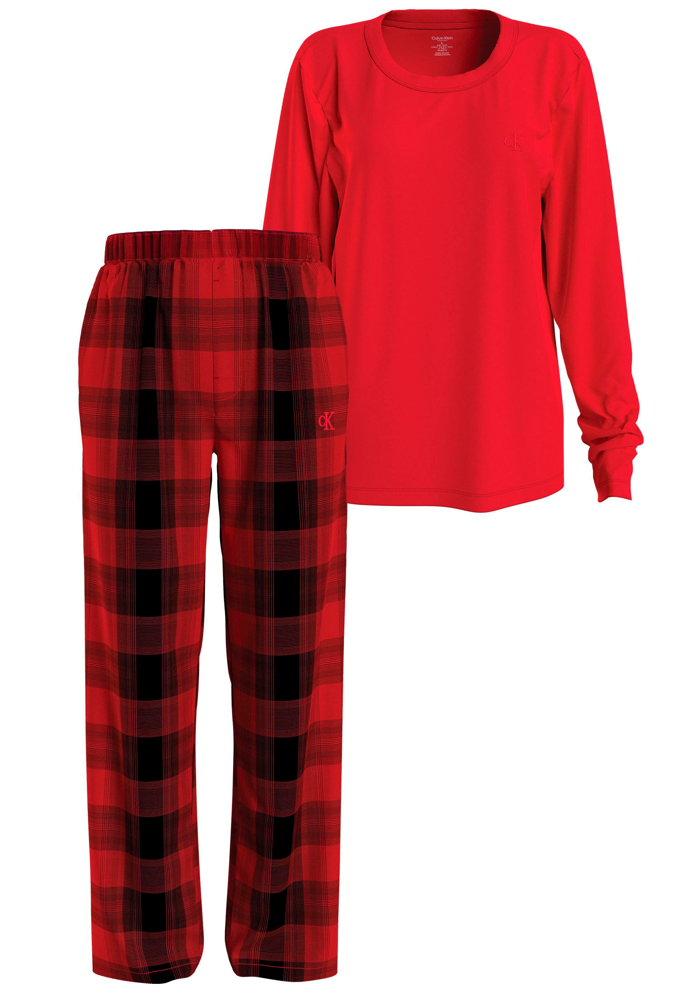 Calvin Klein PANT mit tlg.), Schlafanzug »L/S im (2 SET«, Shop Online Rundhalsausschnitt OTTO