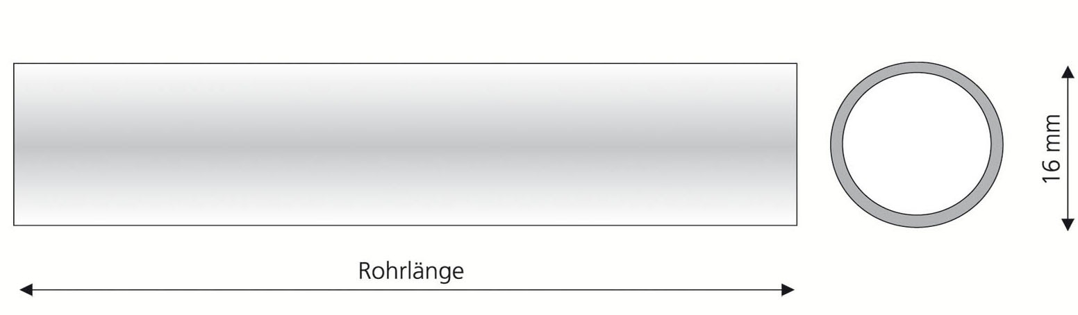 Liedeco Gardinenstange »Gardinenrohr, Stilrohr, Gardinenstange 16 mm "Esperanca"«, 1 läufig-läufig, Fixmaß