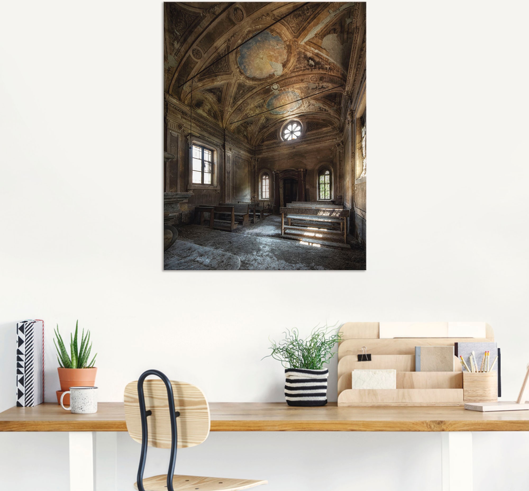 Artland Wandbild »Lost Place Alte Kirche Architektur« Gebäude 1 Stk. tlg. als Alubild, Leinwandbild in verschied. Größen