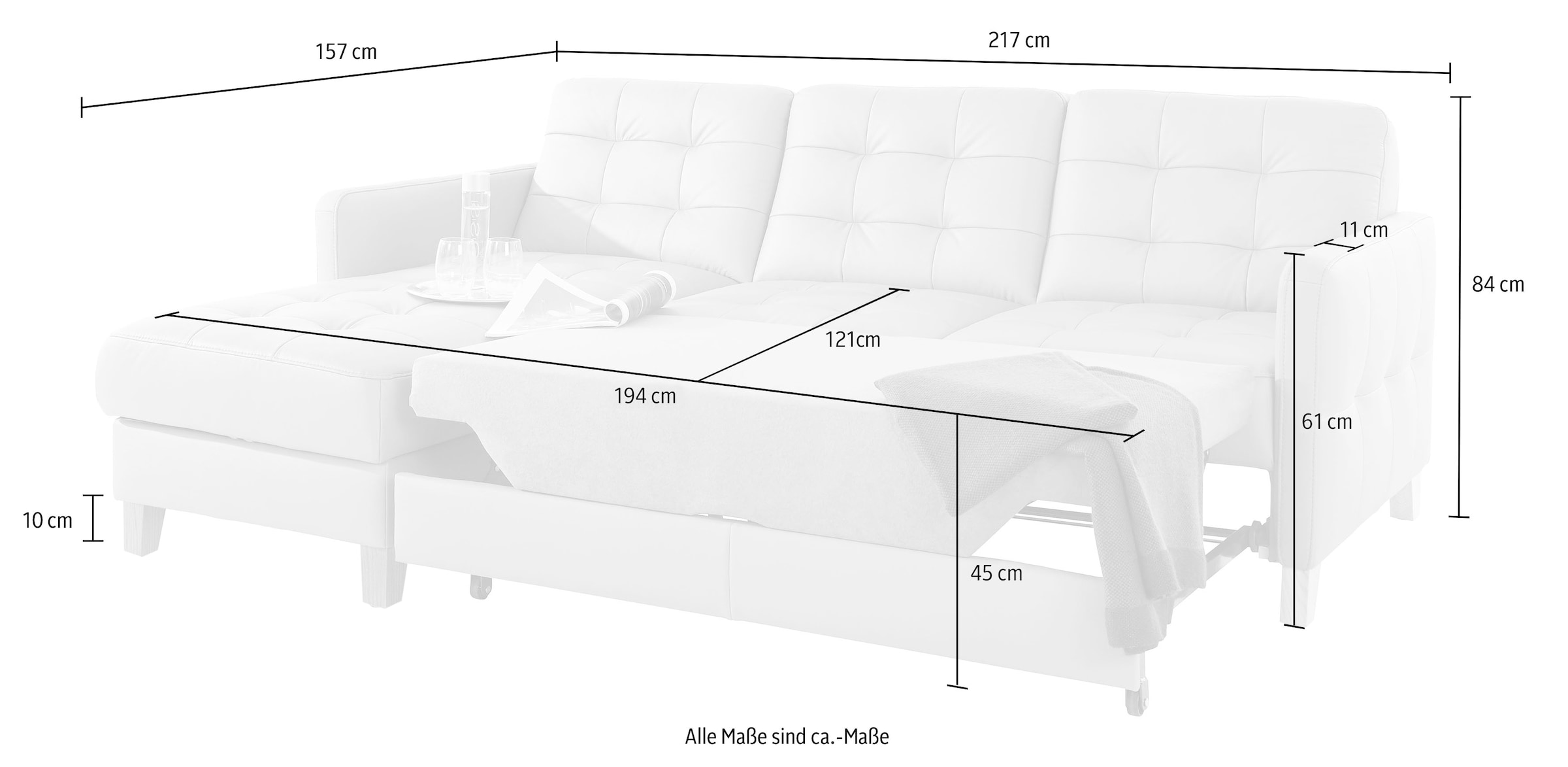 exxpo - sofa fashion Ecksofa »Elio, kompakt und komfortabel, bequem und zeitloses Design, L-Form«, wahlweise mit Bettfunktion