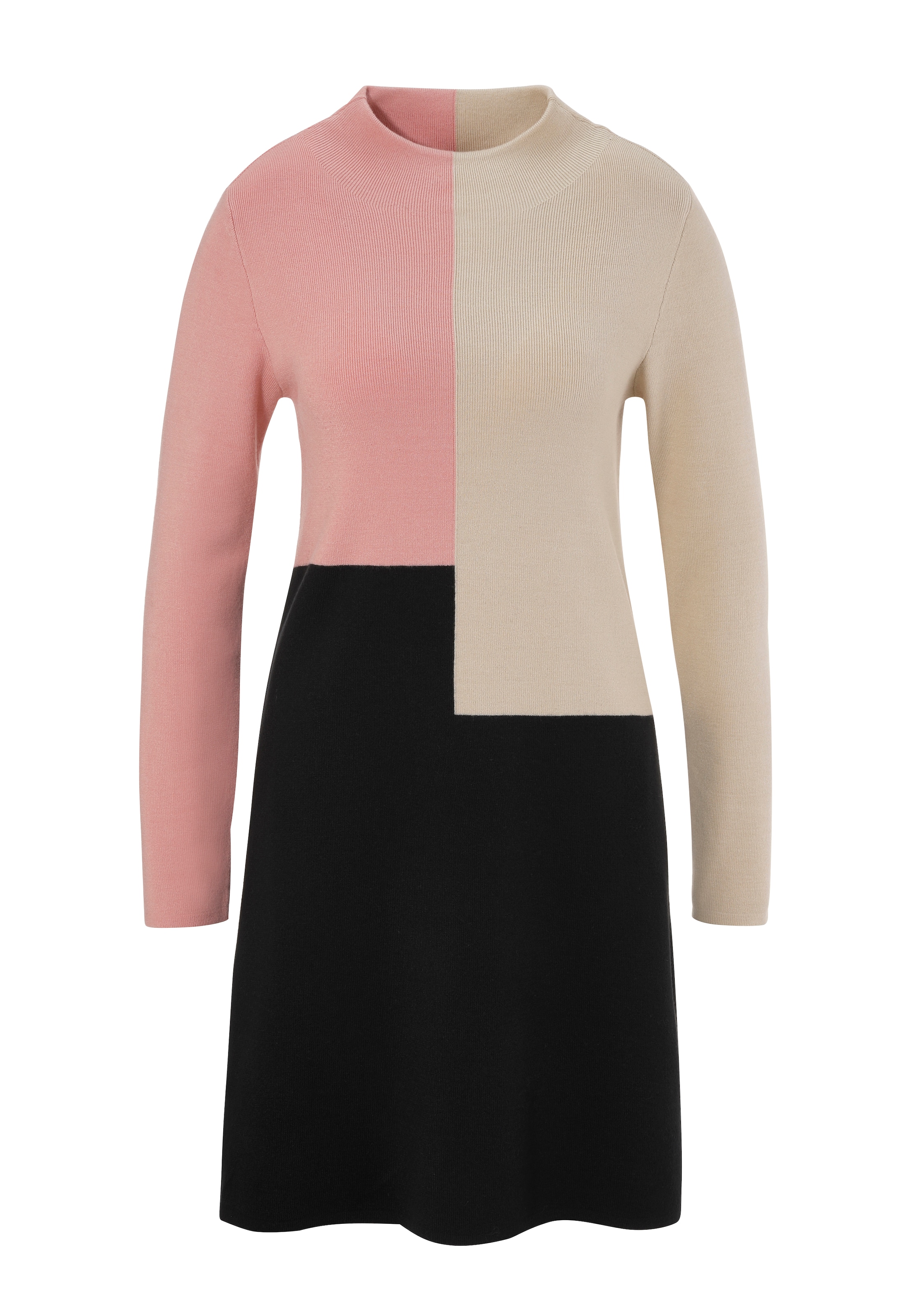 Aniston CASUAL Strickkleid, im raffinierten Colorblocking