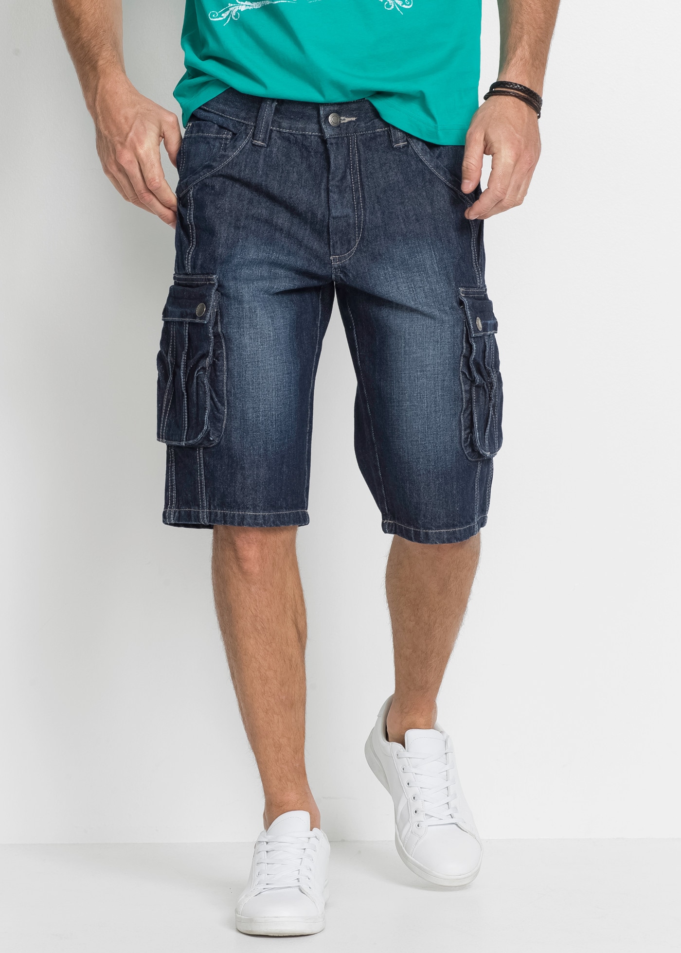 bonprix Bermudas  mit Used-Effekt, regular fit, aus Baumwolle