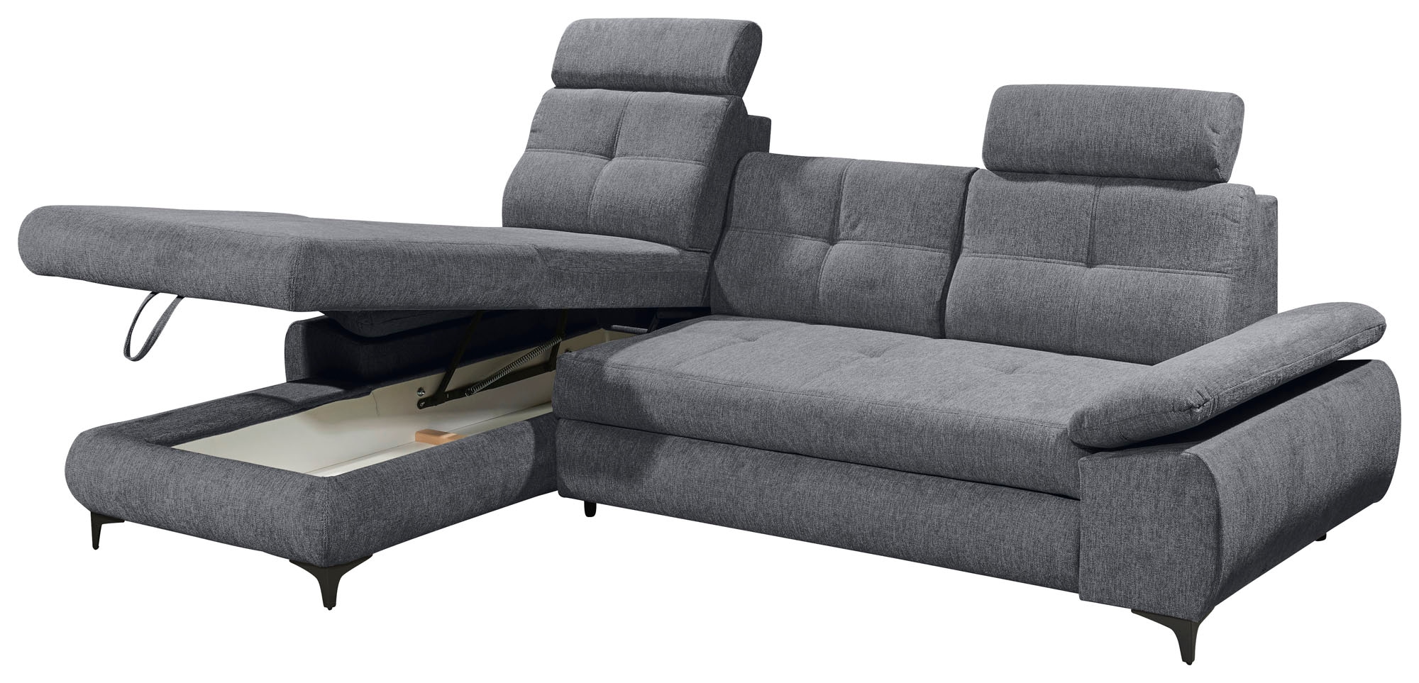 ED EXCITING DESIGN Ecksofa »Altona L-Form«, (2 St.), mit Bettfunktion, Bettkasten, Armteilverstellung & Kopfstützen