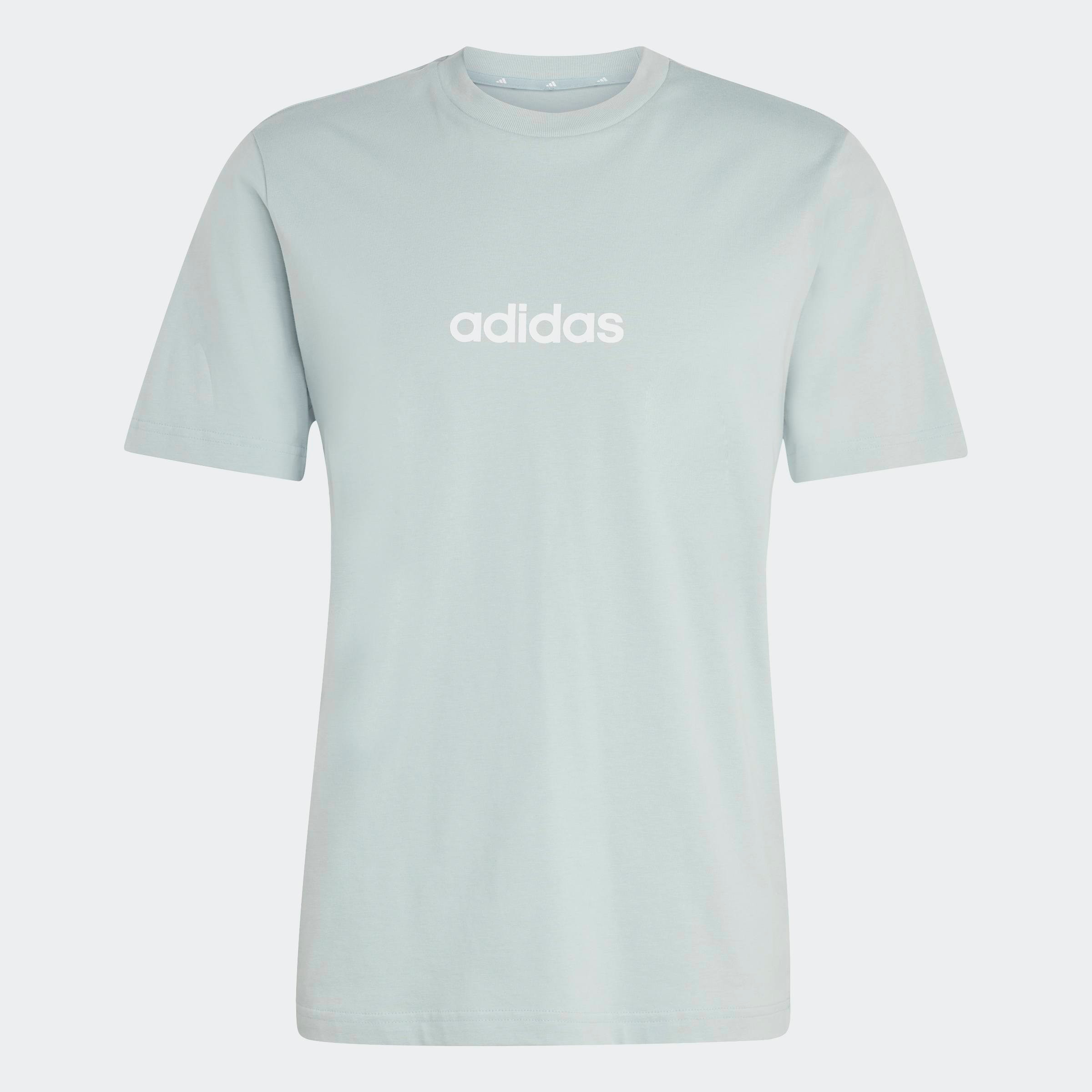 adidas Sportswear T-Shirt »ESSENTIALS LINEAR SINGLE JERSEY« überschnittene Schultern, Kurzarmdesign, aus Baumwolljersey