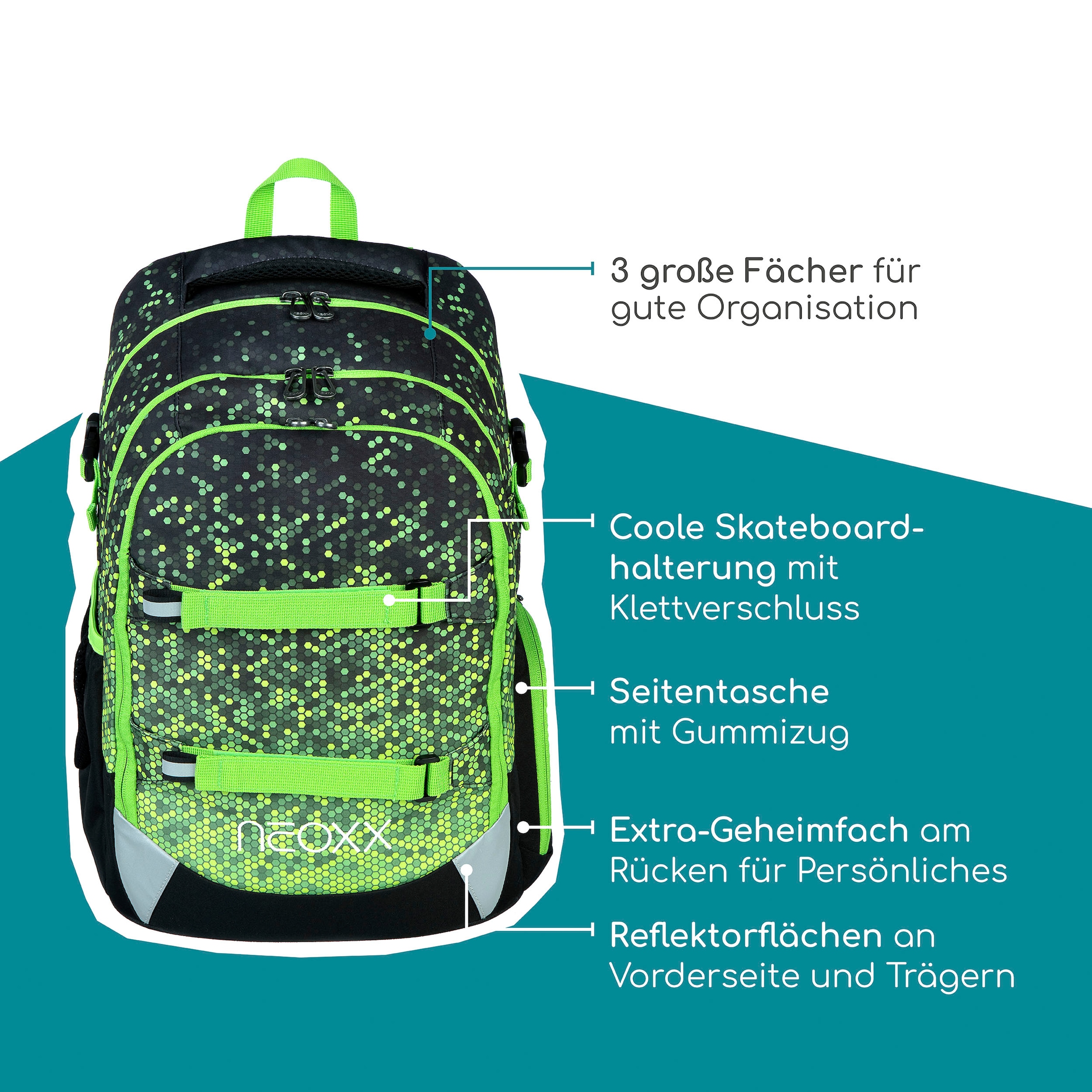 neoxx Schulrucksack »Active Pro, Pixel in my«