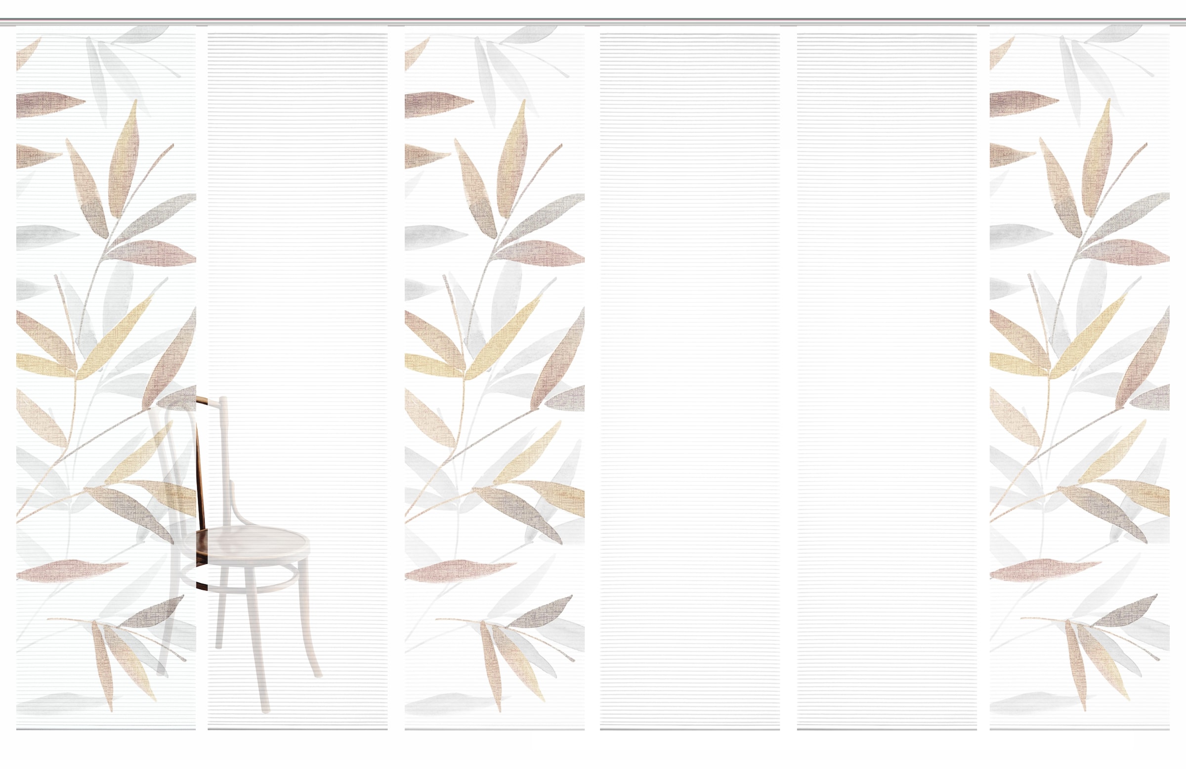 HOME in green Schiebegardine »RANDOW« Paneelwagen 6 Stk. tlg. SET DIGITALDRUCK,BAMBUSOPTIK RECYCELT