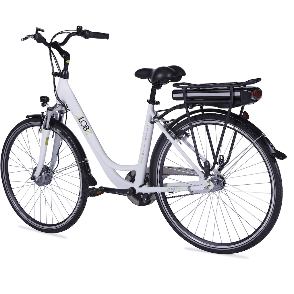 LLobe E-Bike »Metropolitan JOY weiß 13 Ah«, 3 Gang, Frontmotor 250 W