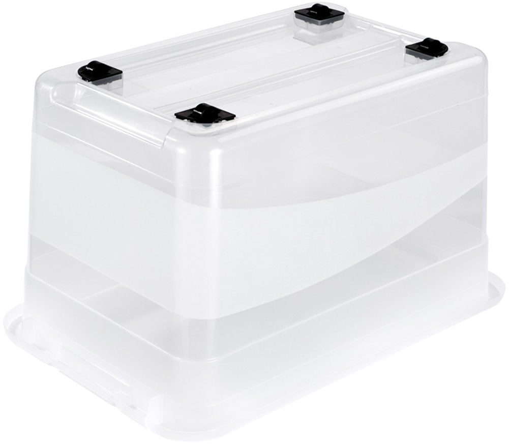 keeeper Aufbewahrungsbox »Konrad, Box mit Rollen, 3er Set, 52 L, 59,5 x 39,5 x 35 cm« durch Clips verschließbar, Griffe und Rollen am Boden