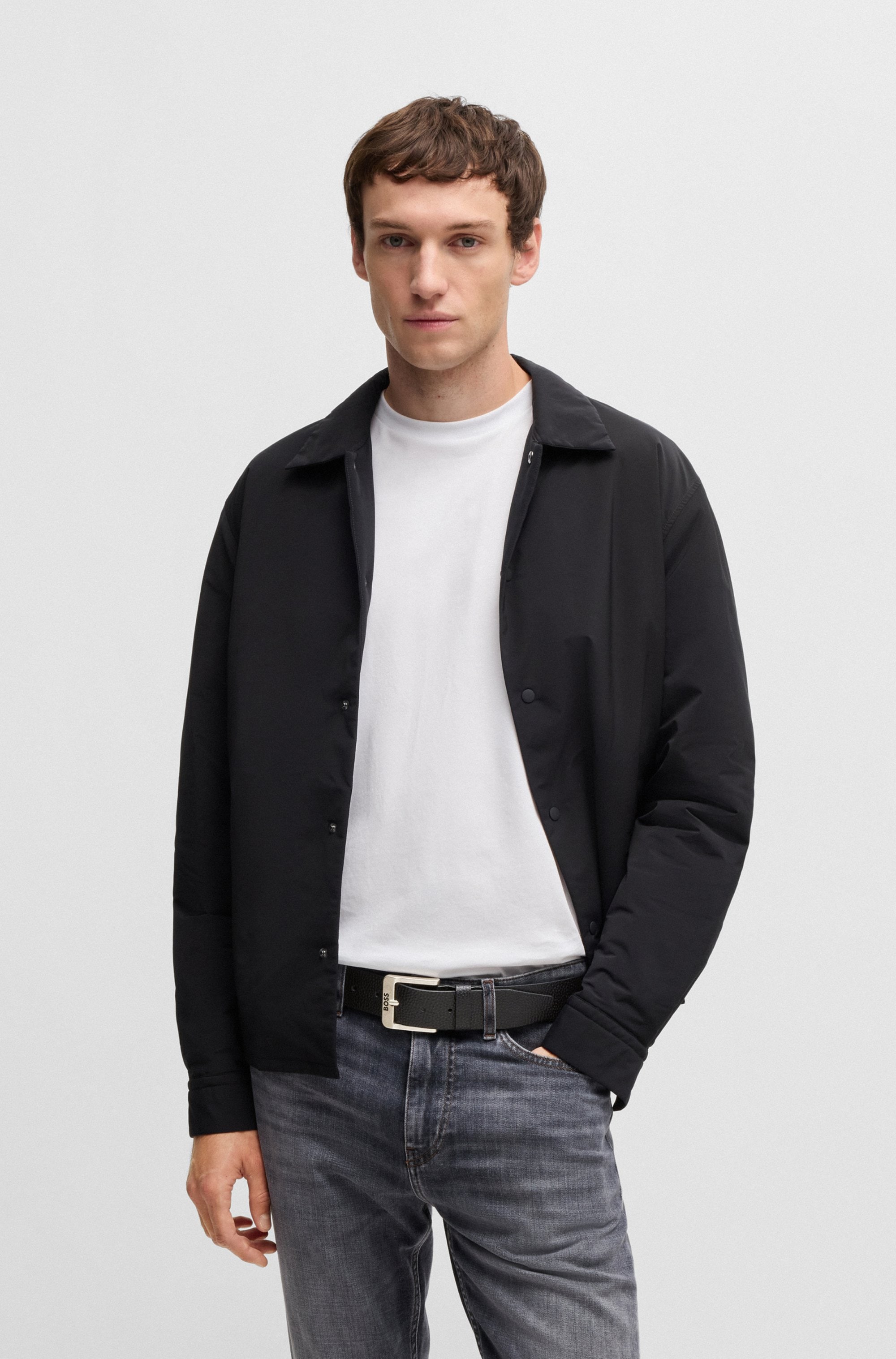 BOSS Ledergürtel »Jemio-Gr_Sz40«, mit Logoprägung
