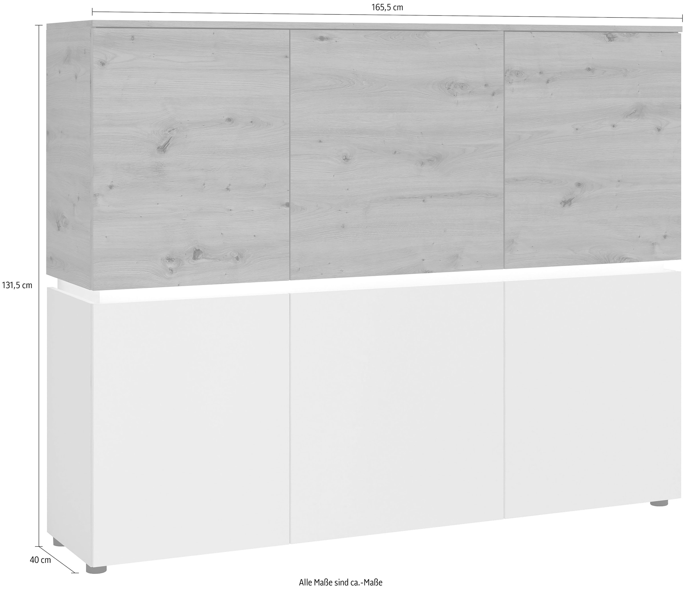 INOSIGN Highboard »Luci«, Breite 165,5 cm OTTO Online Shop