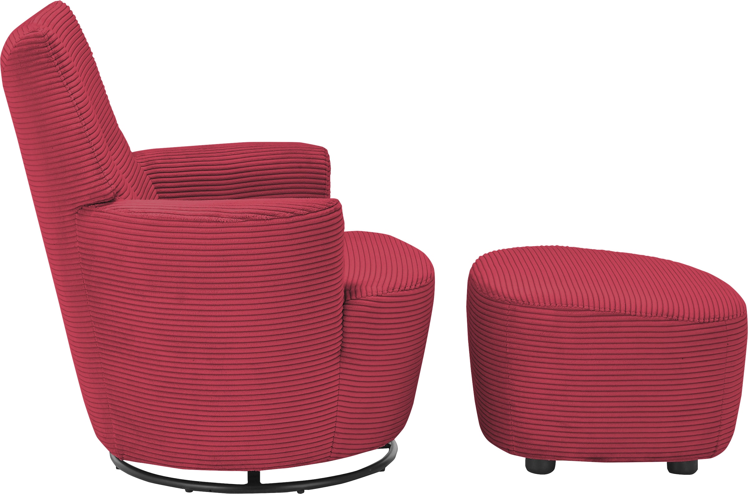 set one by Musterring Relaxsessel »SO 1450«, (Set), mit Dreh- und Wippfunktion, inklusive Hocker