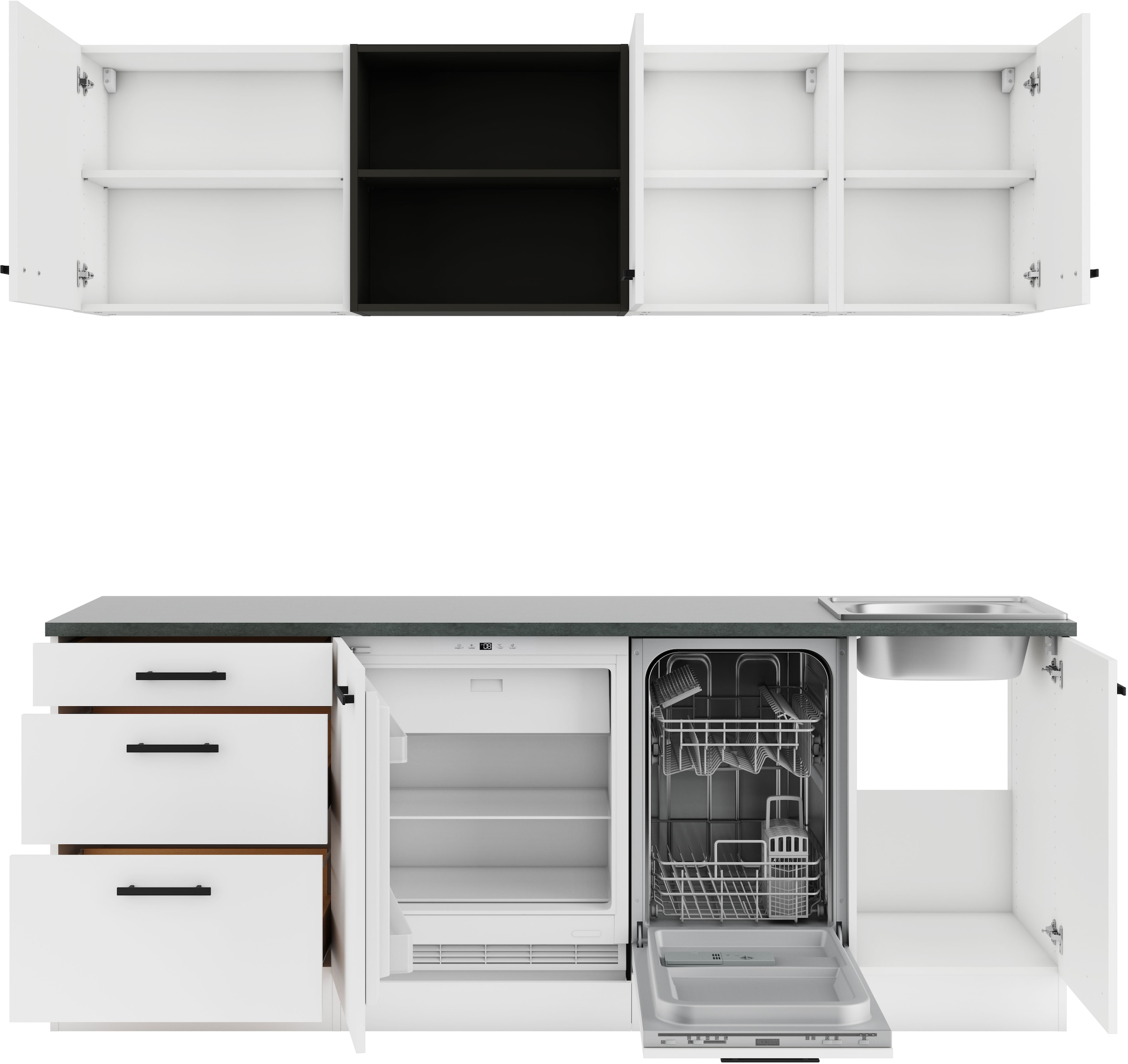 OPTIFIT Küchenzeile »Palma« Breite 210 cm, wahlweise mit E-Geräten, seitenverkehrt stellbar
