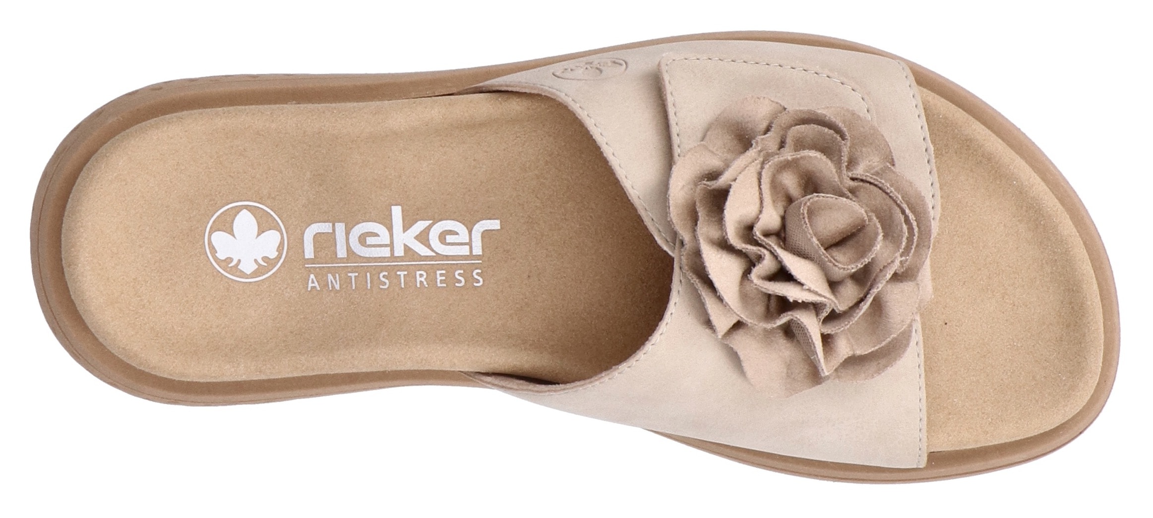 Rieker Pantolette, Sommerschuh, Hausschuh, Strandschuh mit bequemem Fußbett