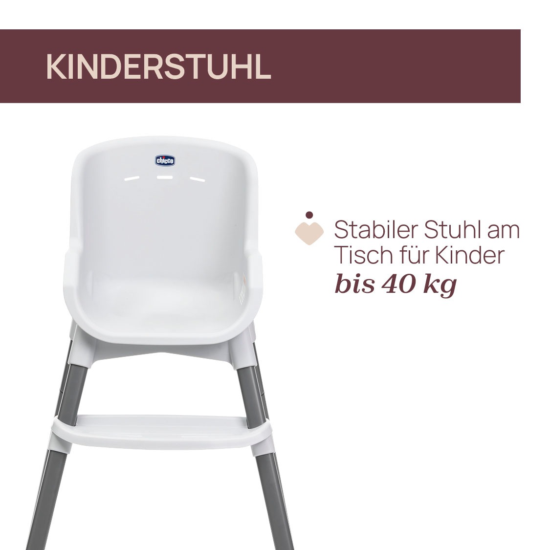 Chicco Hochstuhl »Zest Plus Wooden Grey«, mit abnehmbarem Tablett