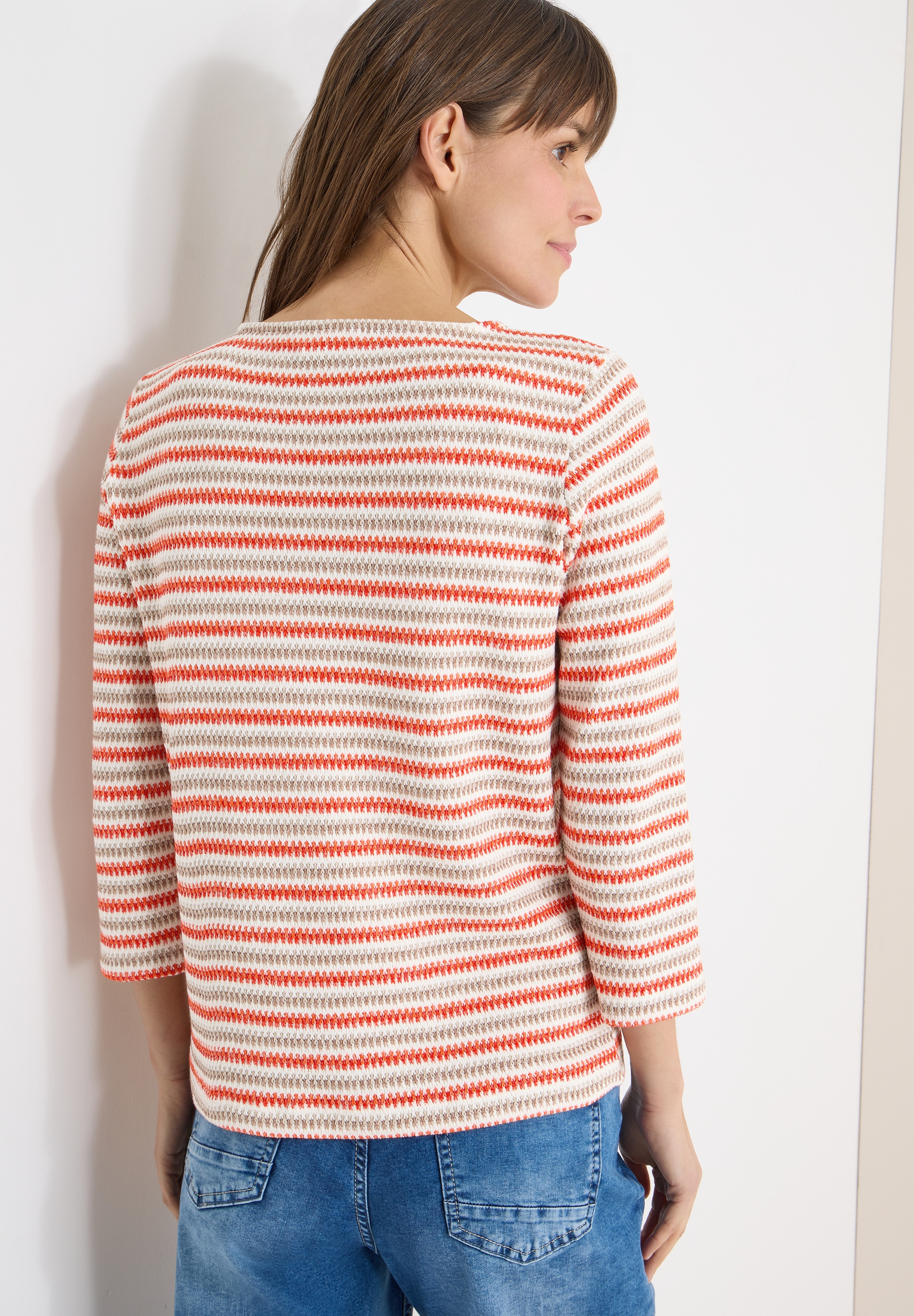 Cecil 3/4 Arm-Pullover mit Multicolor-Streifen