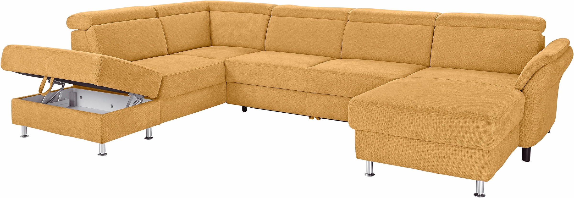 sit&more Wohnlandschaft »Avignon U-Form«, wahlweise mit Bettfunktion und Stauraum, inklusive Kopfteilverstellung