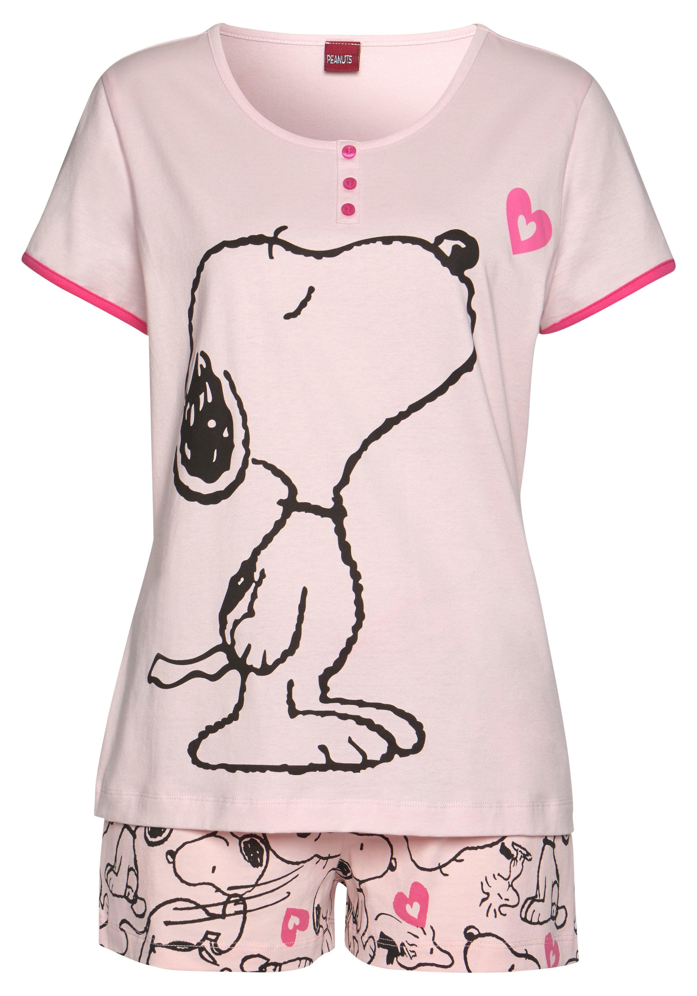 Peanuts Shorty, (2 tlg.), mit Snoopy-Herz-Print