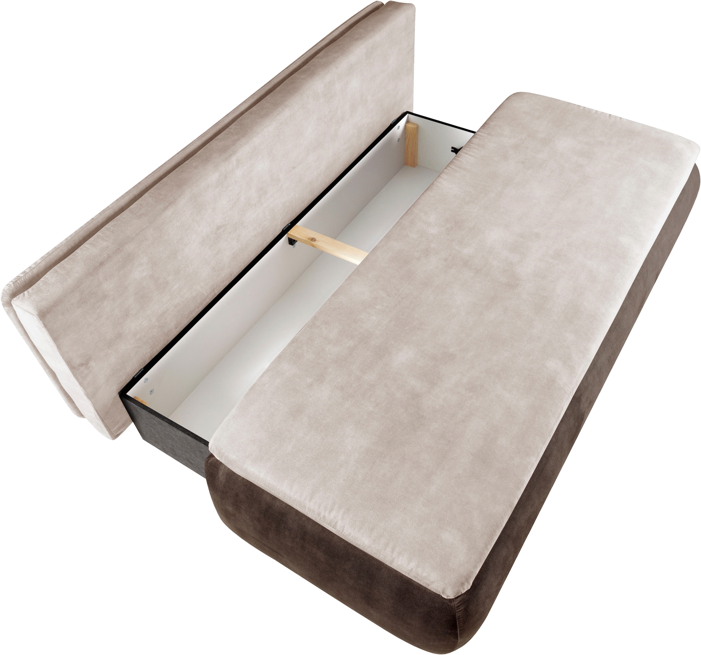 WERK2 Schlafsofa »Tekla LED, Bettcouch Breite 206cm, Liegefläche 200/140cm,«, 2-Sitzer Schlafcouch mit Bettkasten & stylischer RGB-LED-Beleuchtung
