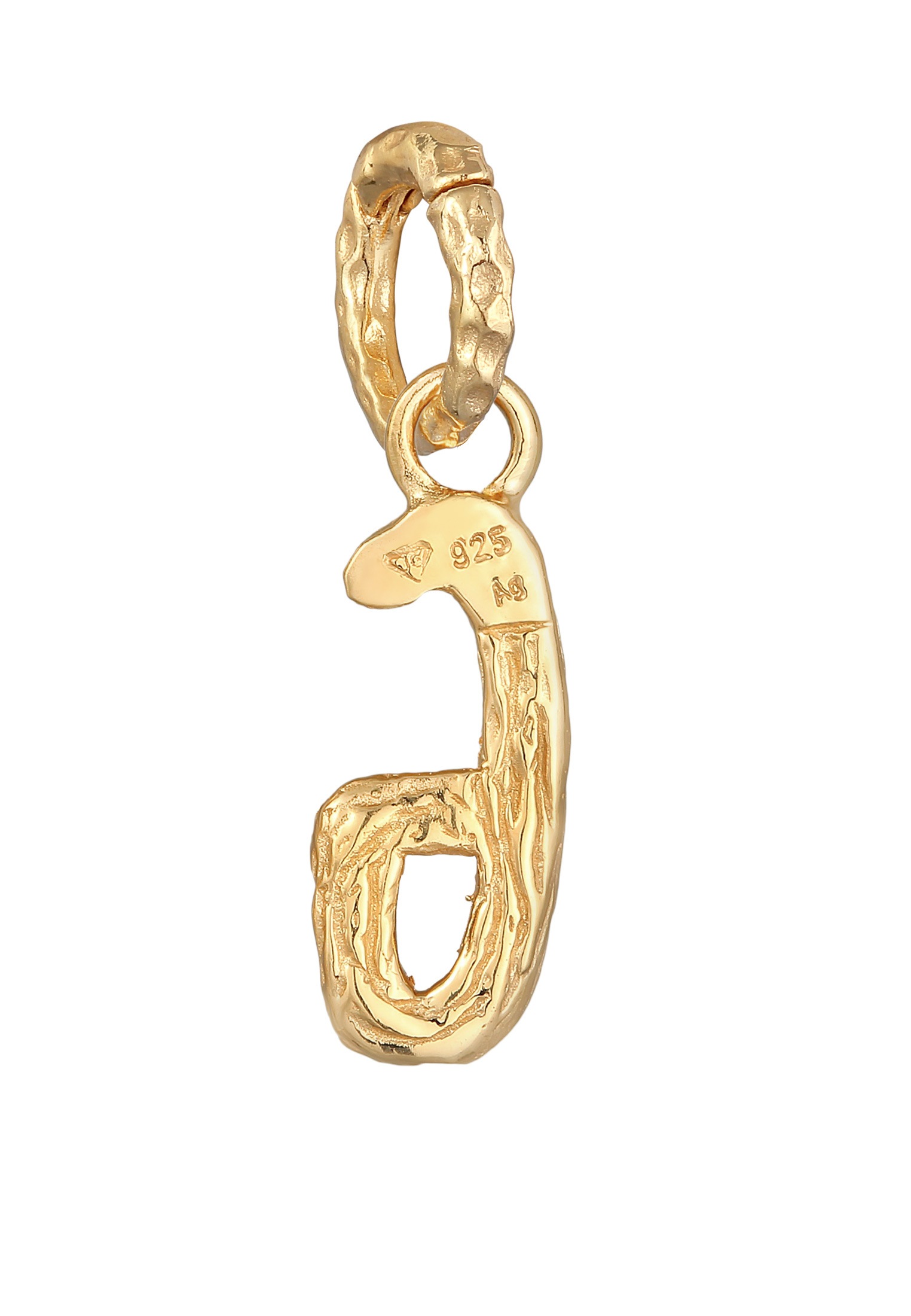 Elli Medallionanhänger »Anhänger Buchstabe G Organic Look 925 Silber vergoldet«