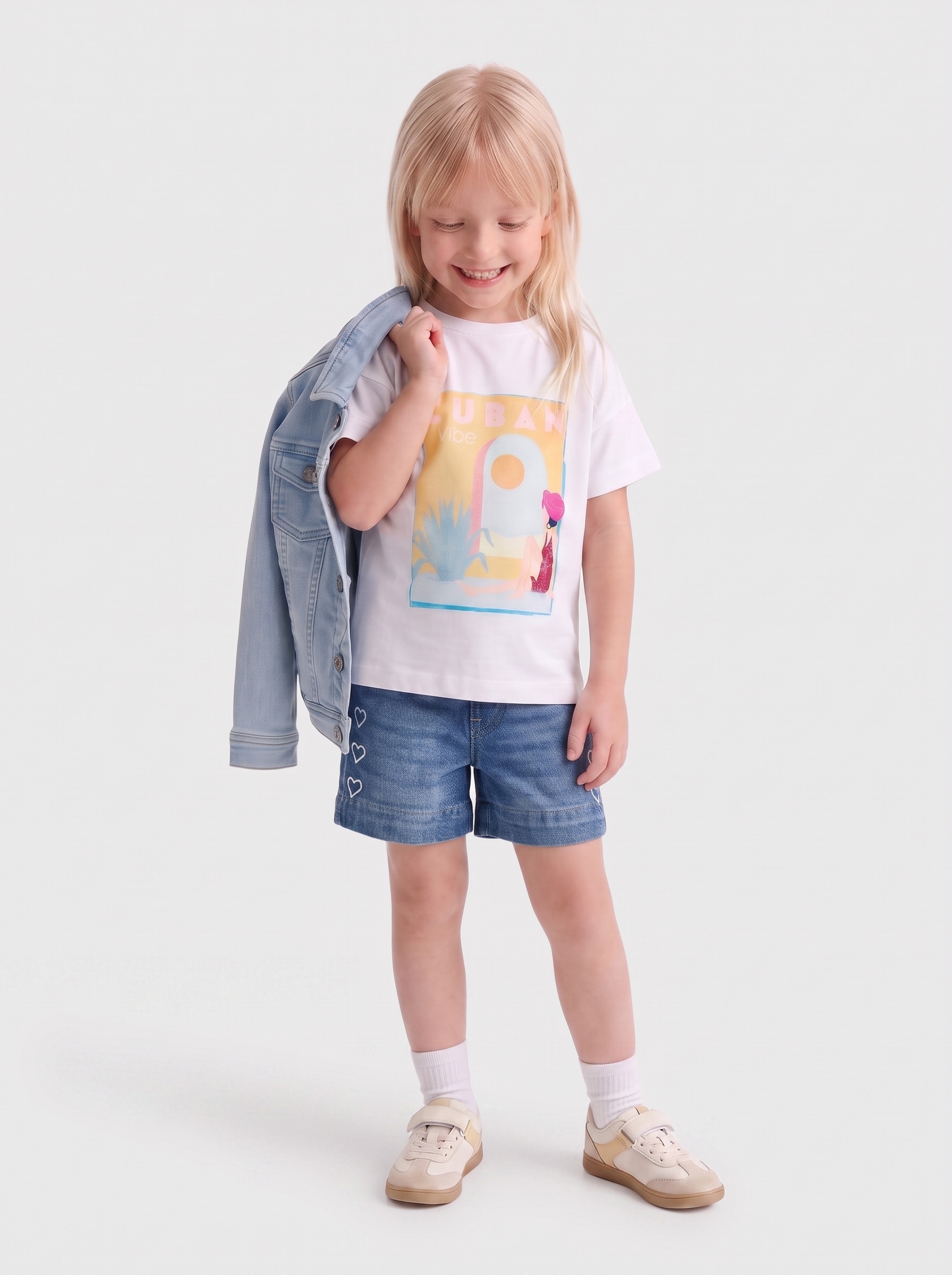 KIDS ONLY Jeansshorts »KMGCOMET HEART WIDE SHORTS DNM DIA3020«