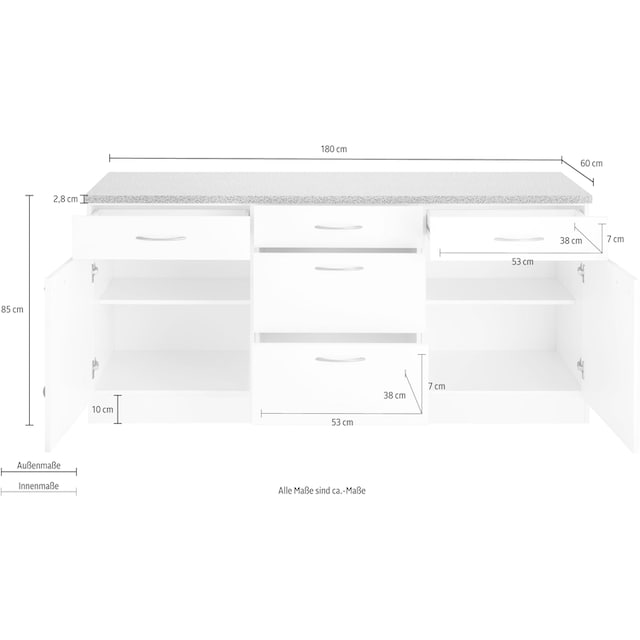 wiho Küchen Unterschrank »Kiel«, 180 cm breit bestellen online bei OTTO
