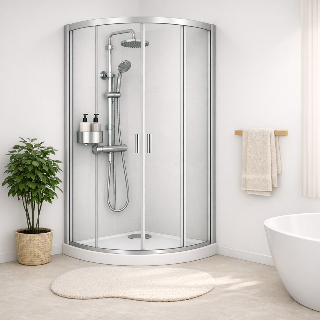 welltime Runddusche »Summer« Hohe 190 cm, 6mm ESG, Easy Clean, verbessertes Rollensystem
