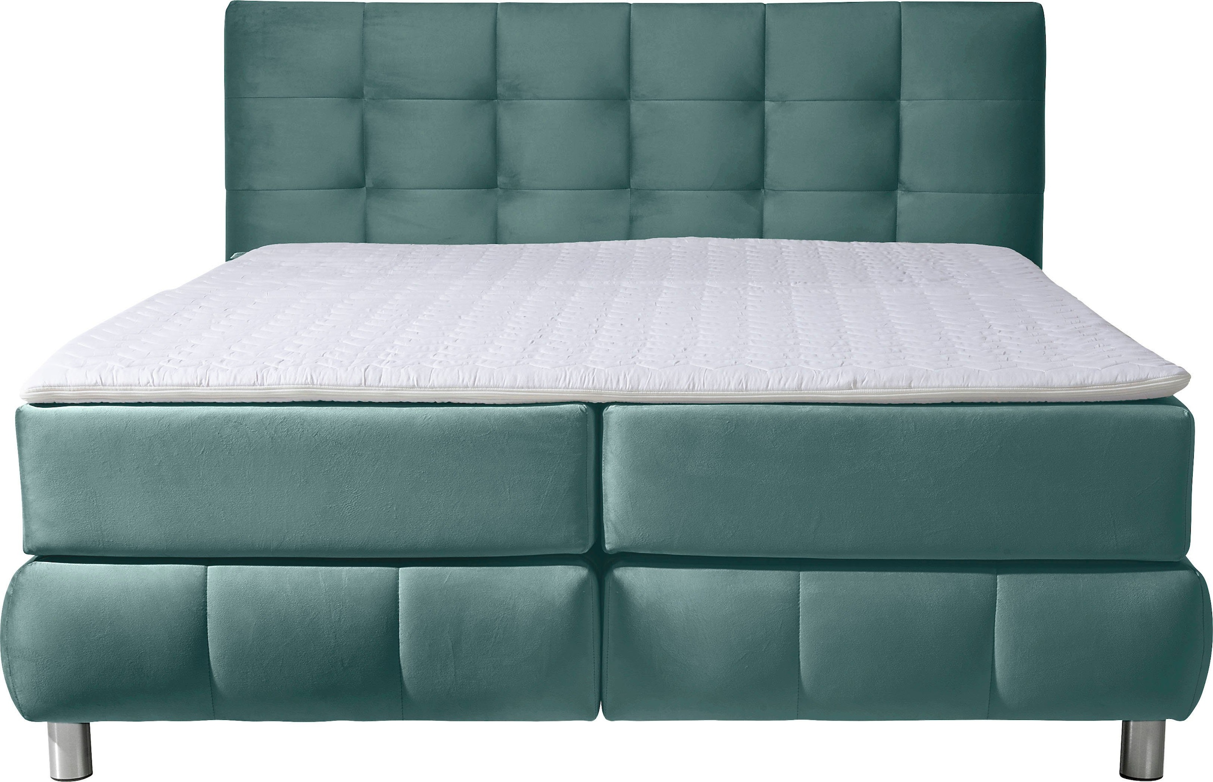 andas Boxspringbett »Salo XXL«, in Samtoptik oder Struktur, 6 Breiten in Überlänge 220cm, 4 Härtegrade