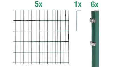 Alberts Doppelstabmattenzaun, (Set, mit Pfosten), grün, 120 cm hoch, 5 Matten für 10... kaufen