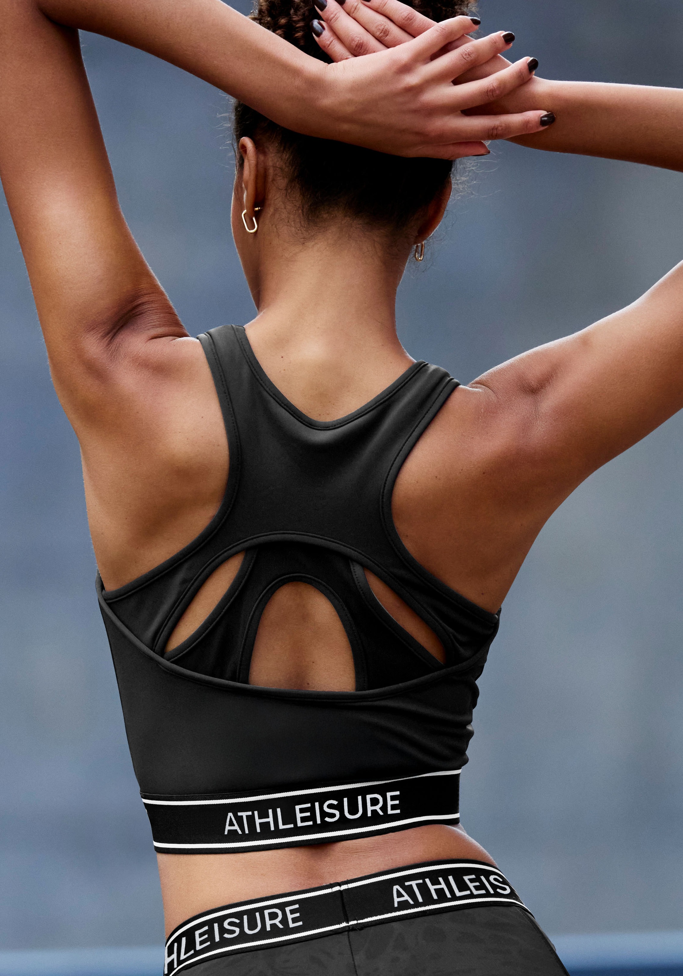LASCANA ACTIVE Crop-Top mit modischem Rücken und Mesh-Einsatz, Tank Top, sportlich, bauchfrei