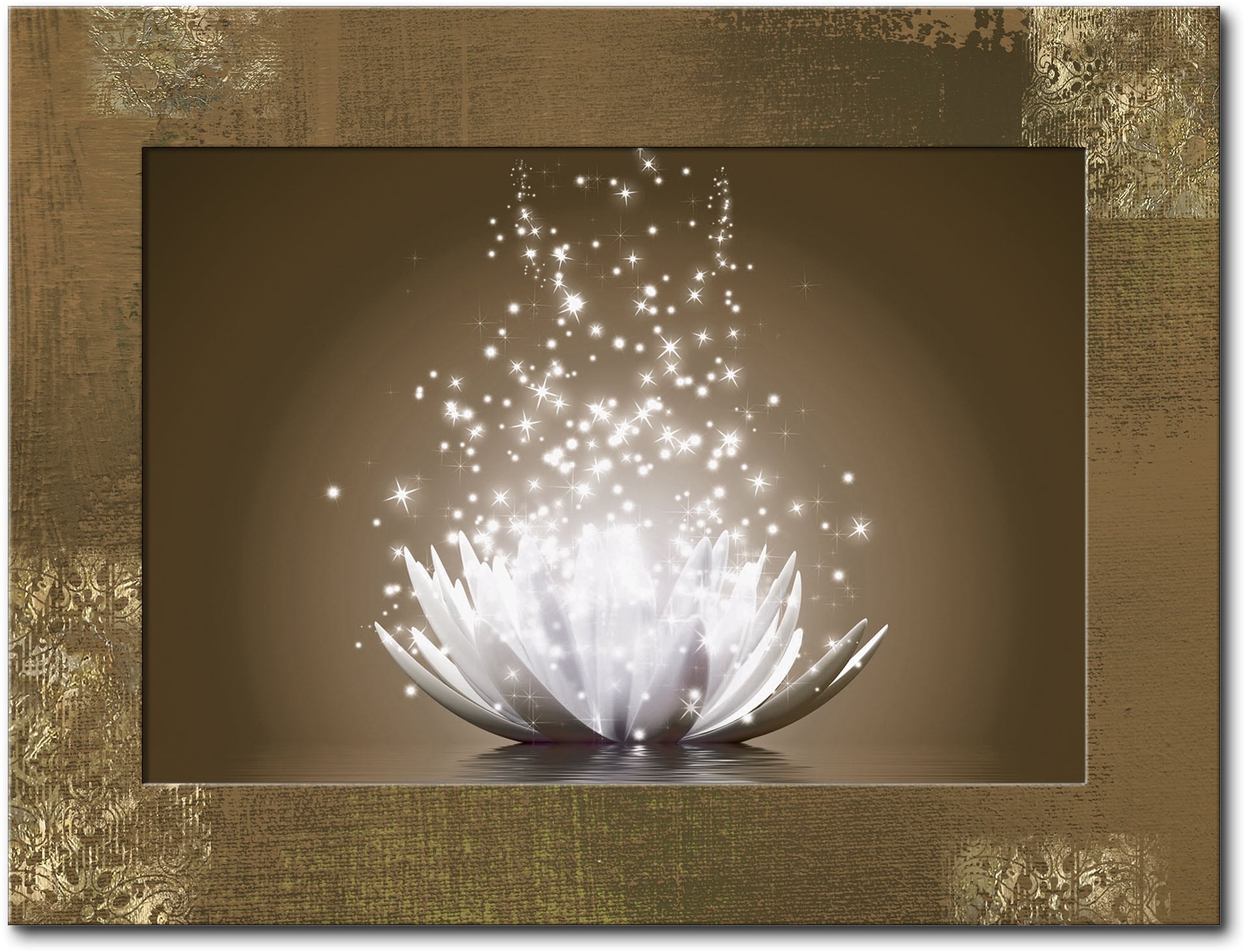 Wandbild gebogen (1 Shop »Magie Artland Lotus-Blume«, St.), Blumen, Online im 3D der Optik OTTO
