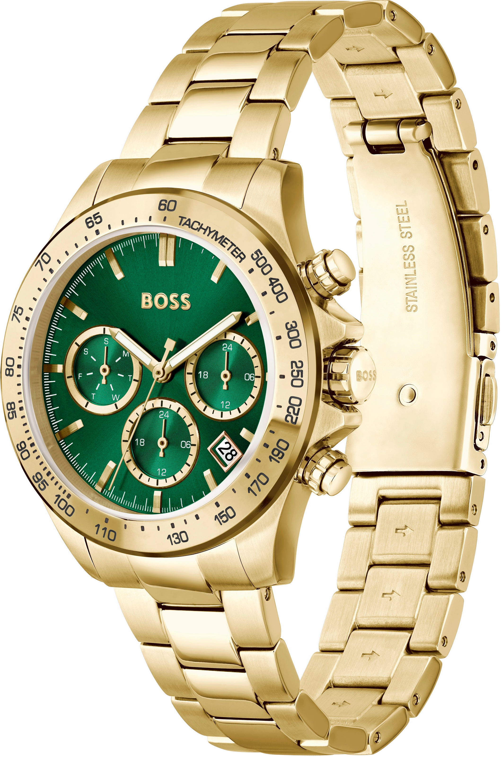 BOSS Multifunktionsuhr »NOVIA«, Quarzuhr, Damenuhr, Herrenuhr Armbanduhr, Edelstahlarmband