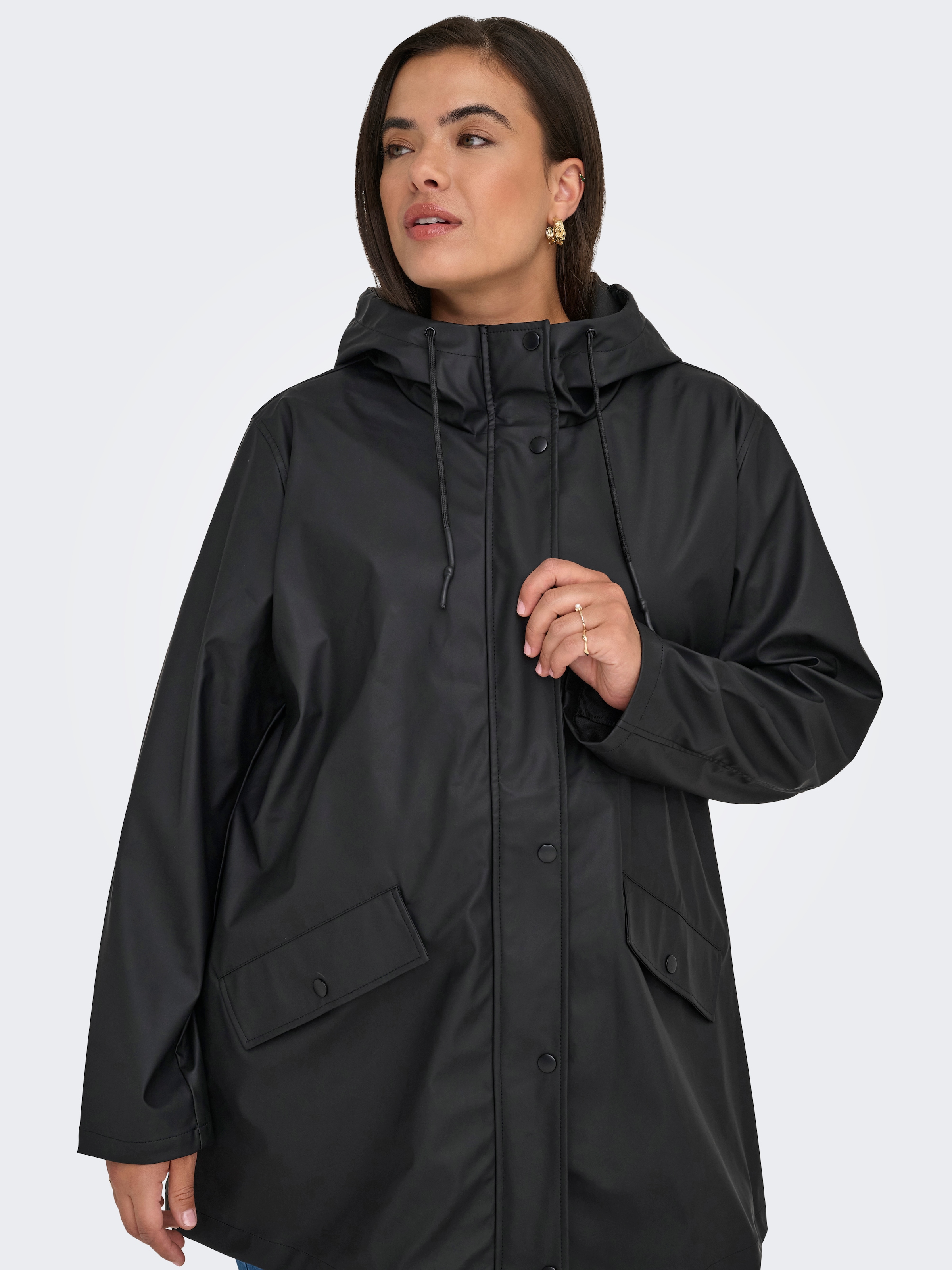 ONLY CARMAKOMA Regenmantel »CARELISA LIFE RAINCOAT ZIP OTW NOOS« wasserabweisende Beschichtung