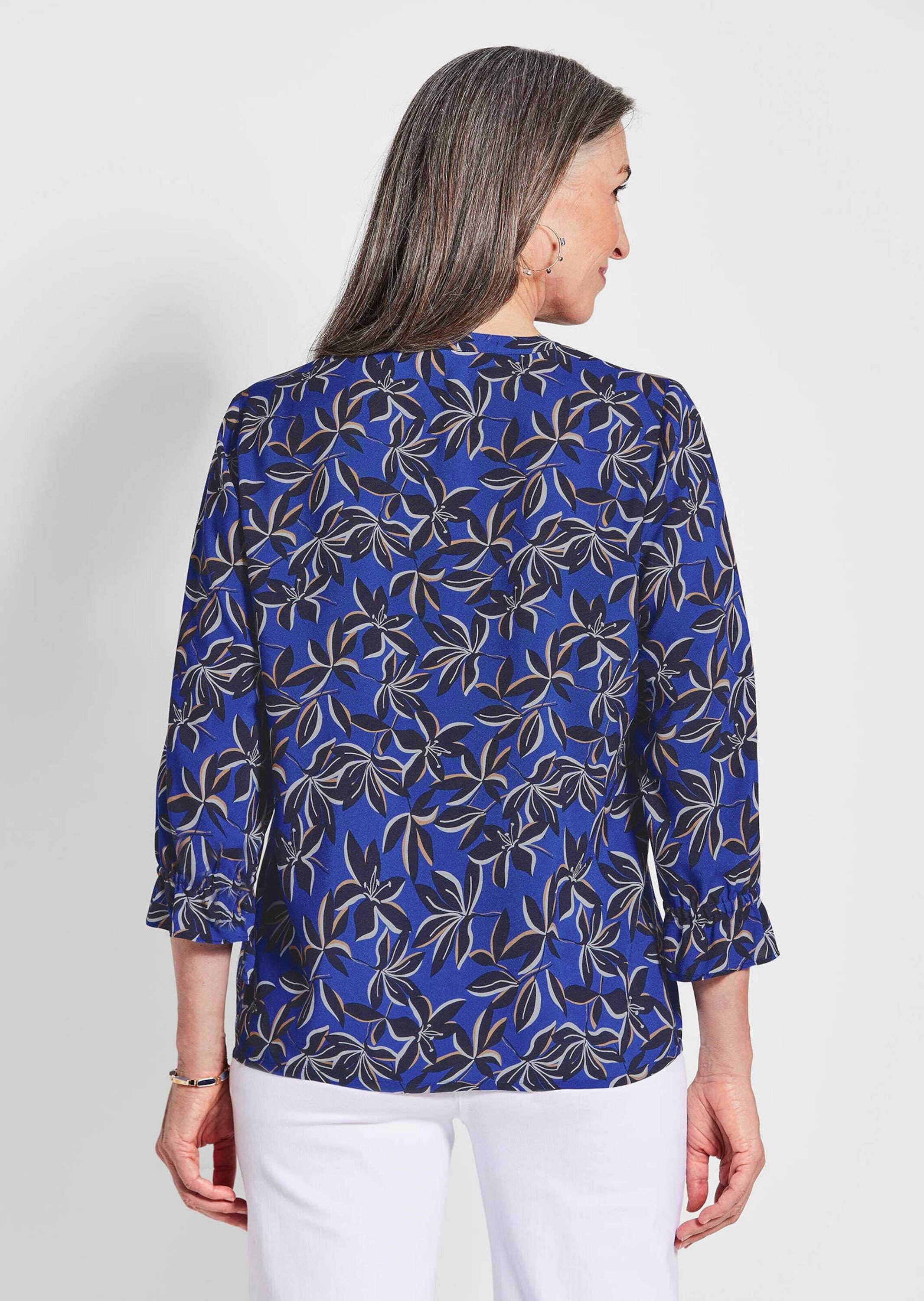GOLDNER Schlupfbluse »Elegante Printbluse mit Rundhalsausschnitt«