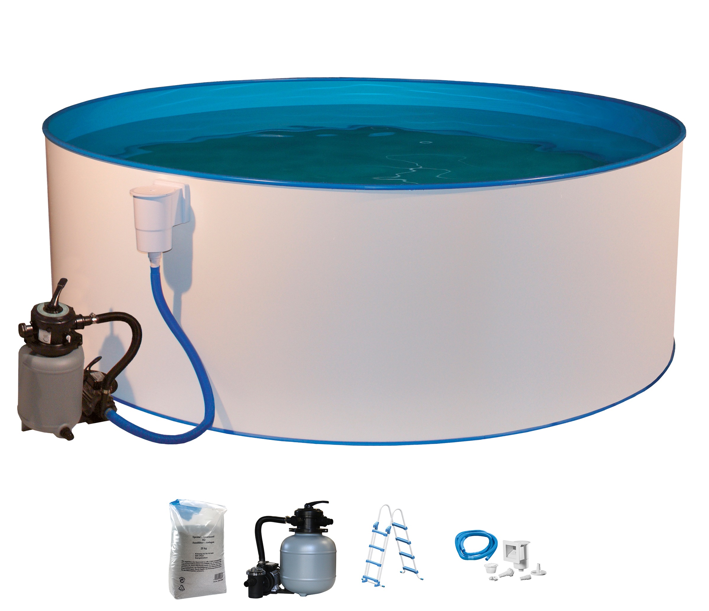 KONIFERA Rundpool »Santorin II«, (Set), 5-tlg., ØxH: 350x120 cm