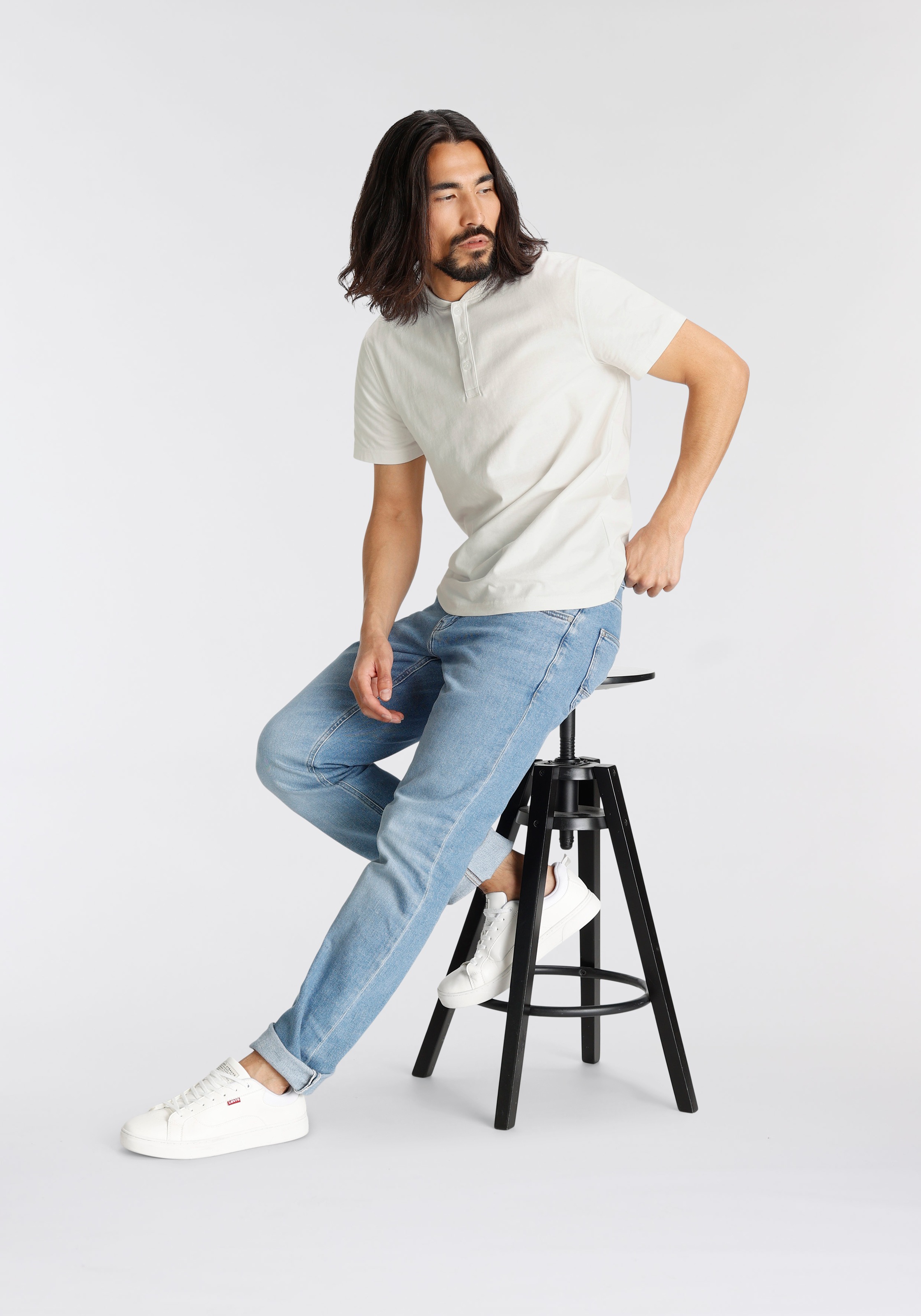 OTTO products Henleyshirt »Hergestellt aus zertifizierter Bio-Baumwolle«