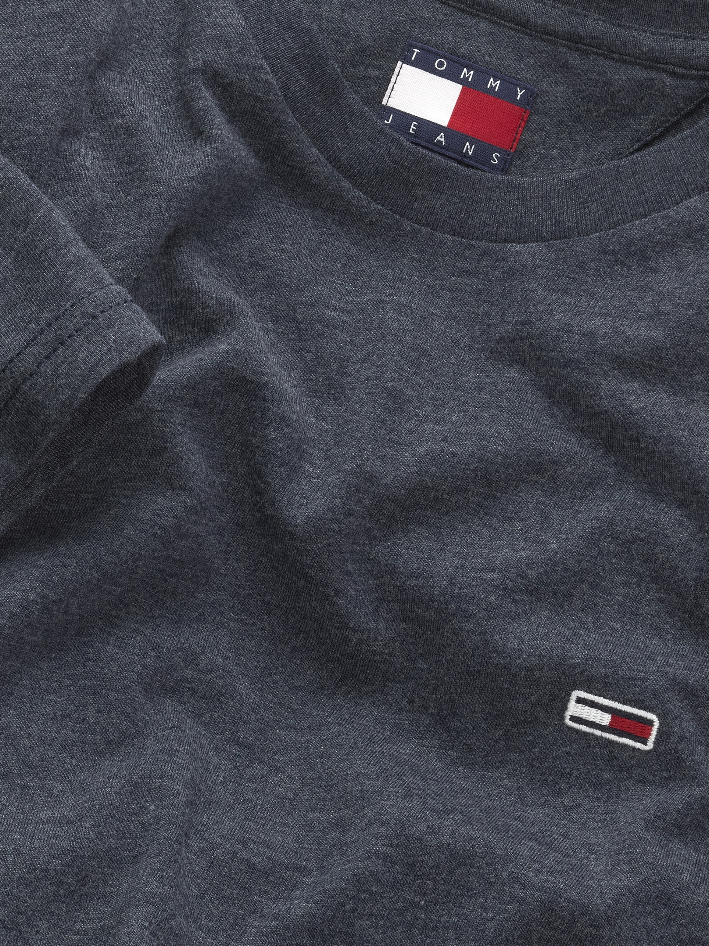 Tommy Jeans T-Shirt »TJM XSLIM JASPE HTR TEE EXT«, Mit Rundhalsausschnitt