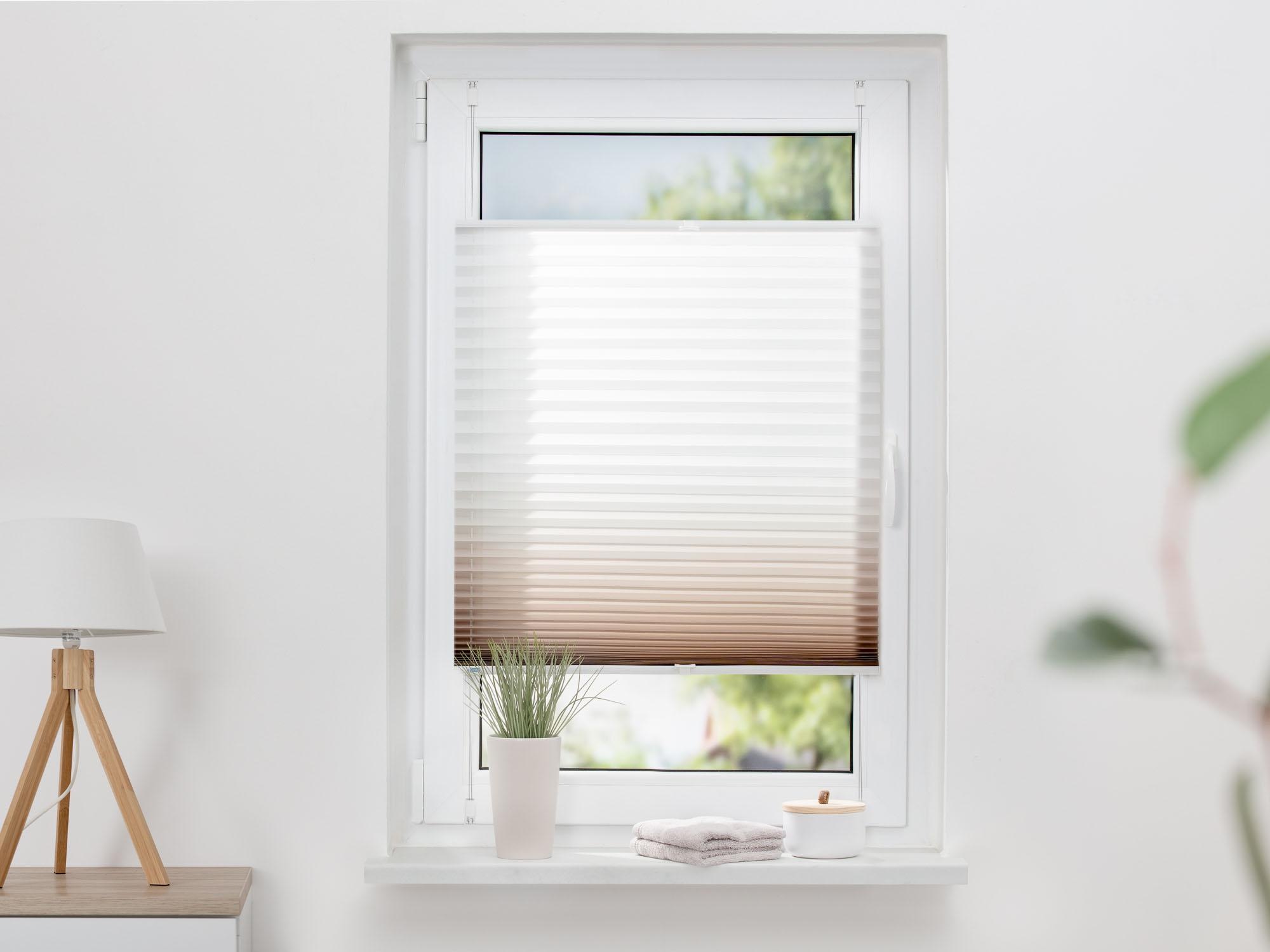 K-HOME Plissee »Farbverlauf Sunrise« Lichtschutz ohne Bohren verspannt