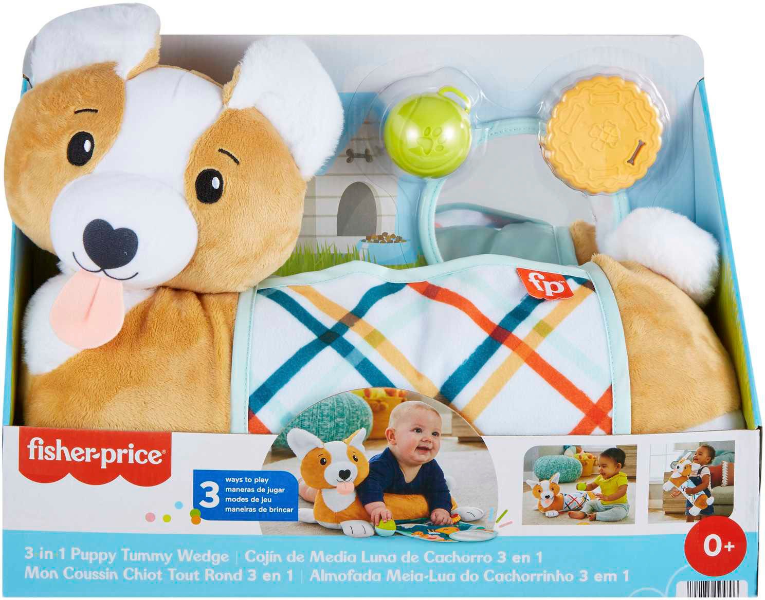 Fisher-Price® Greifspielzeug »3in1 Hündchen Spielkissen für Bauchlage mit 3 Spielzeugen«