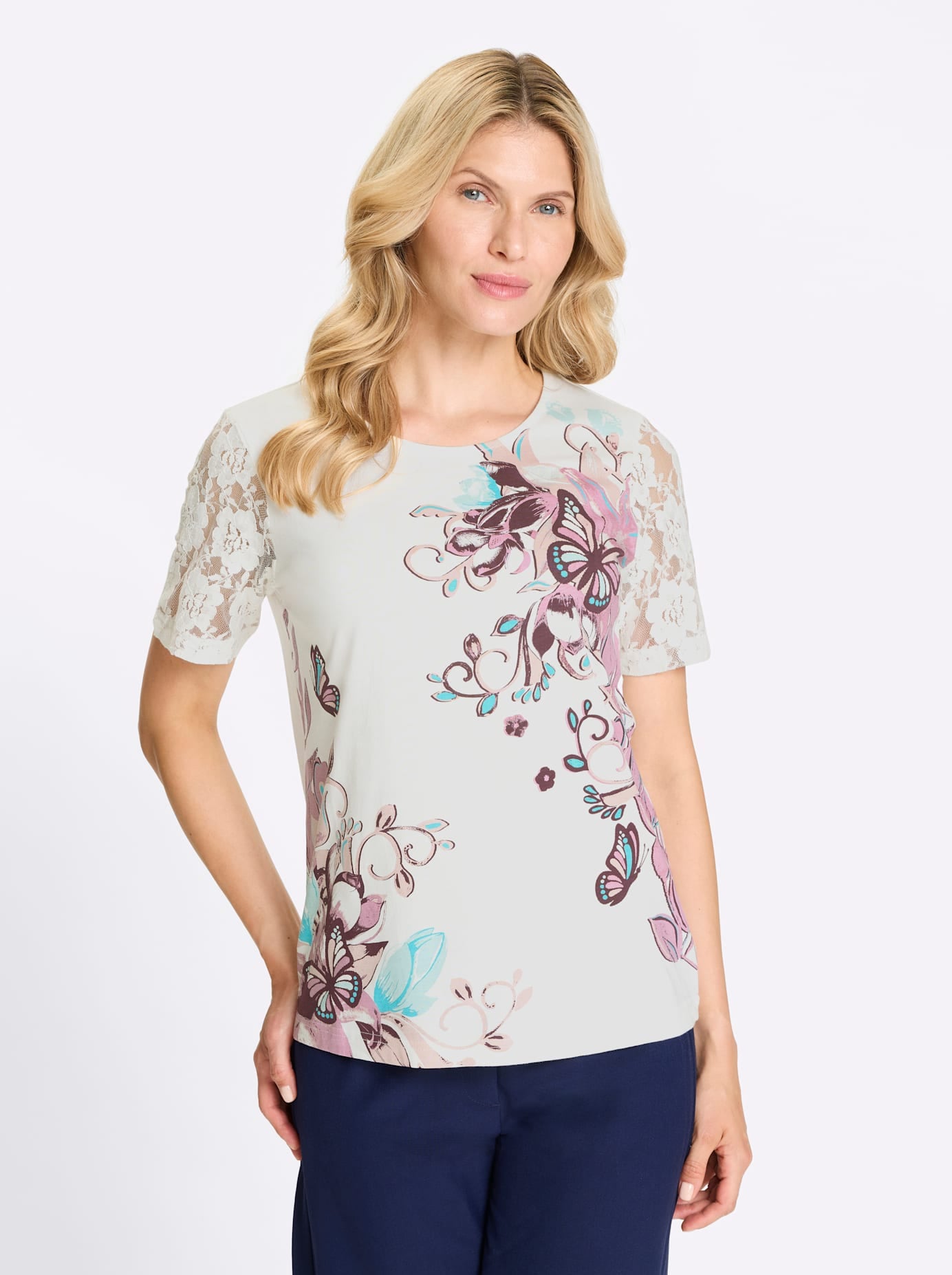 Classic Basics Spitzenshirt »Kurzarm-Shirt« 1 tlg.