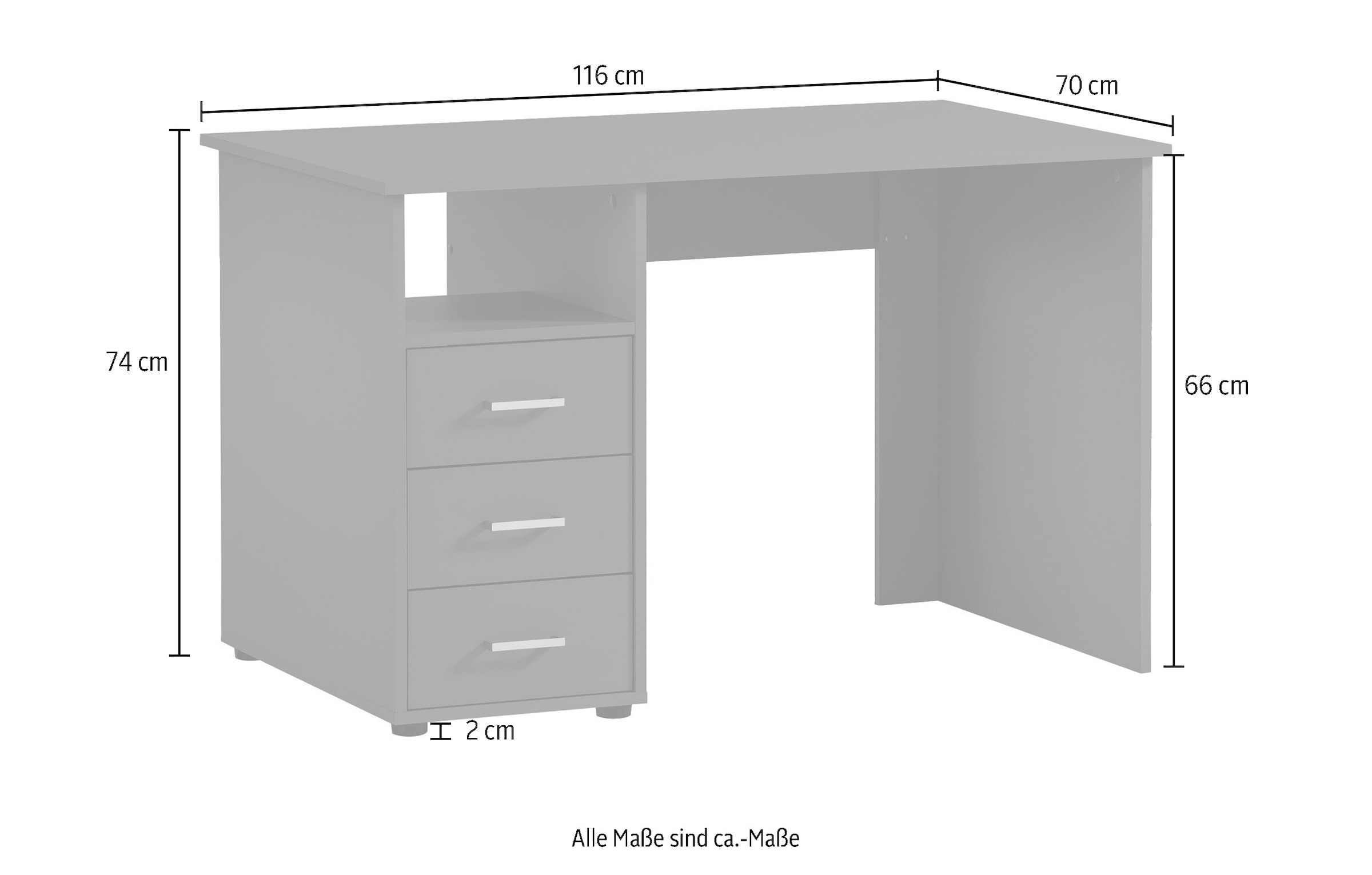 Schildmeyer Schreibtisch »Baku«, Breite 116 cm, Made in Germany
