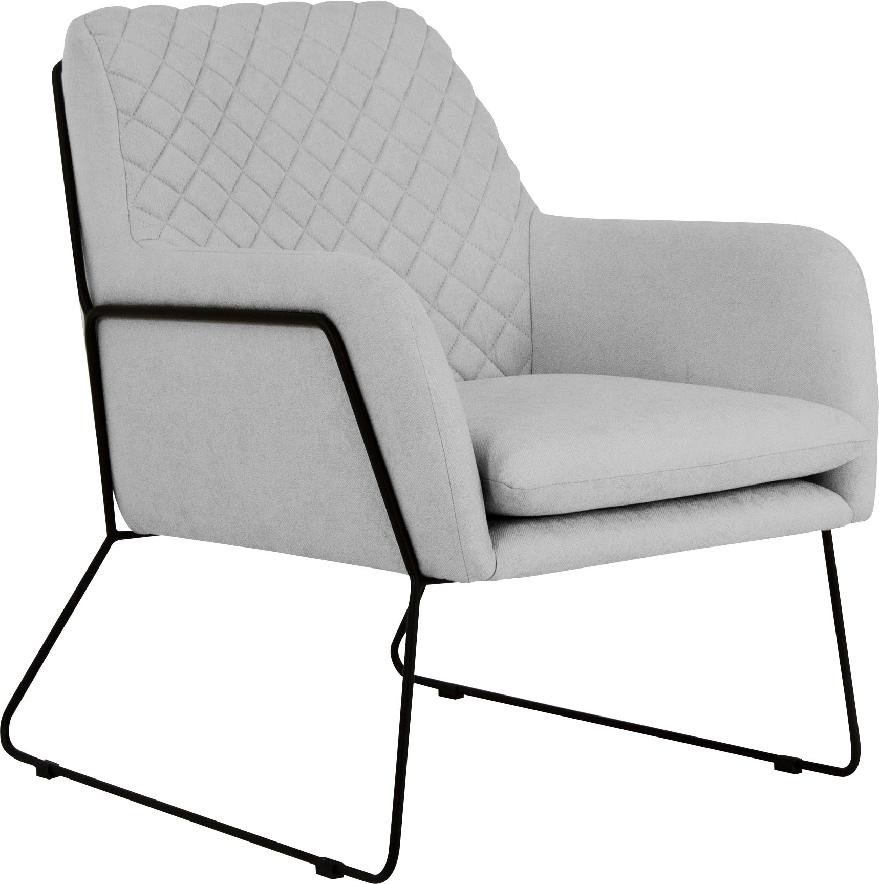 Leonique Sessel »Olo Cocktailsessel«, mit Karo-Prägung im Rückenteil und Bügeluntergestell aus Metall