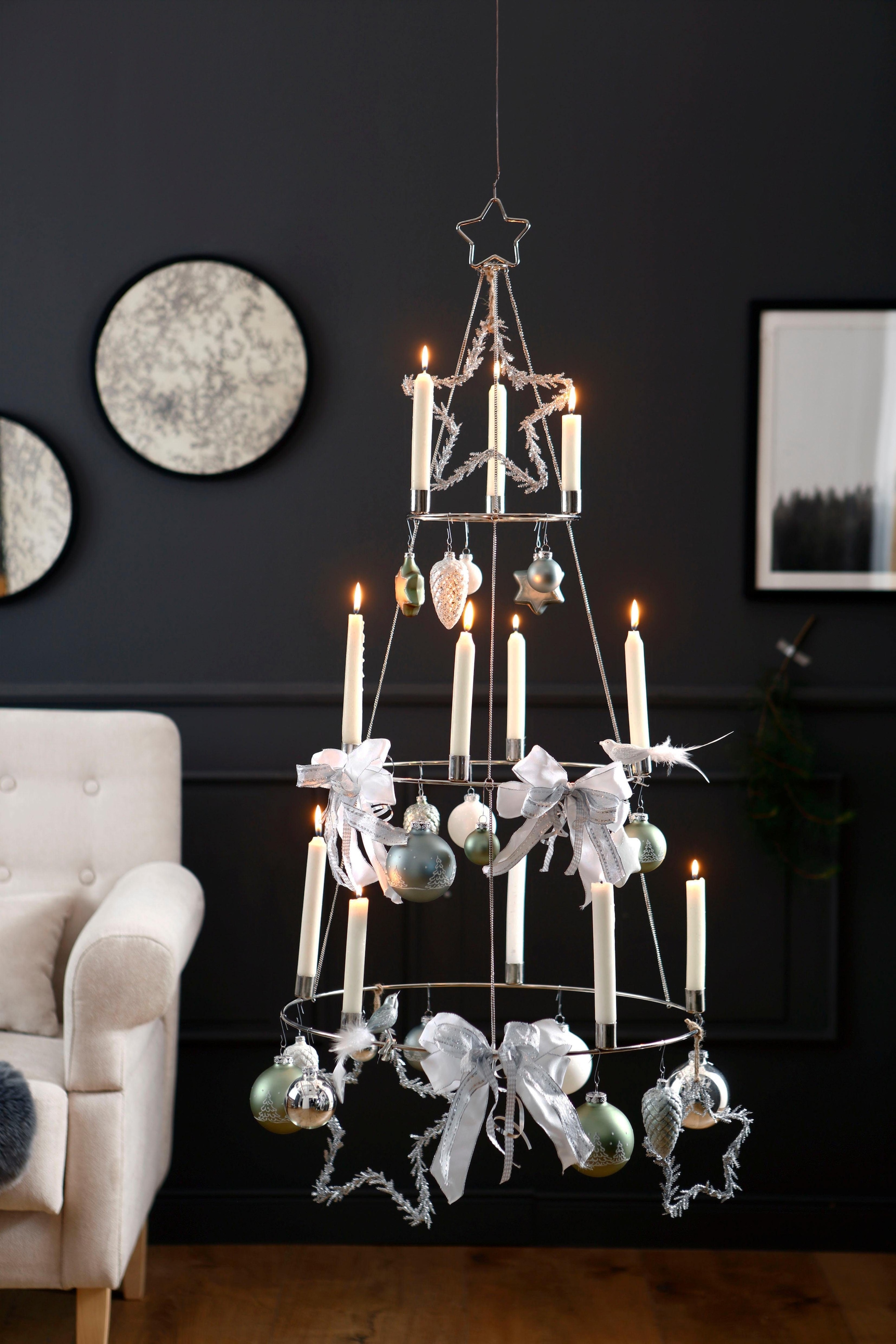 Creativ deco Dekostern »Weihnachtsstern, Glitter, Weihnachtsdeko«, (9 St.)