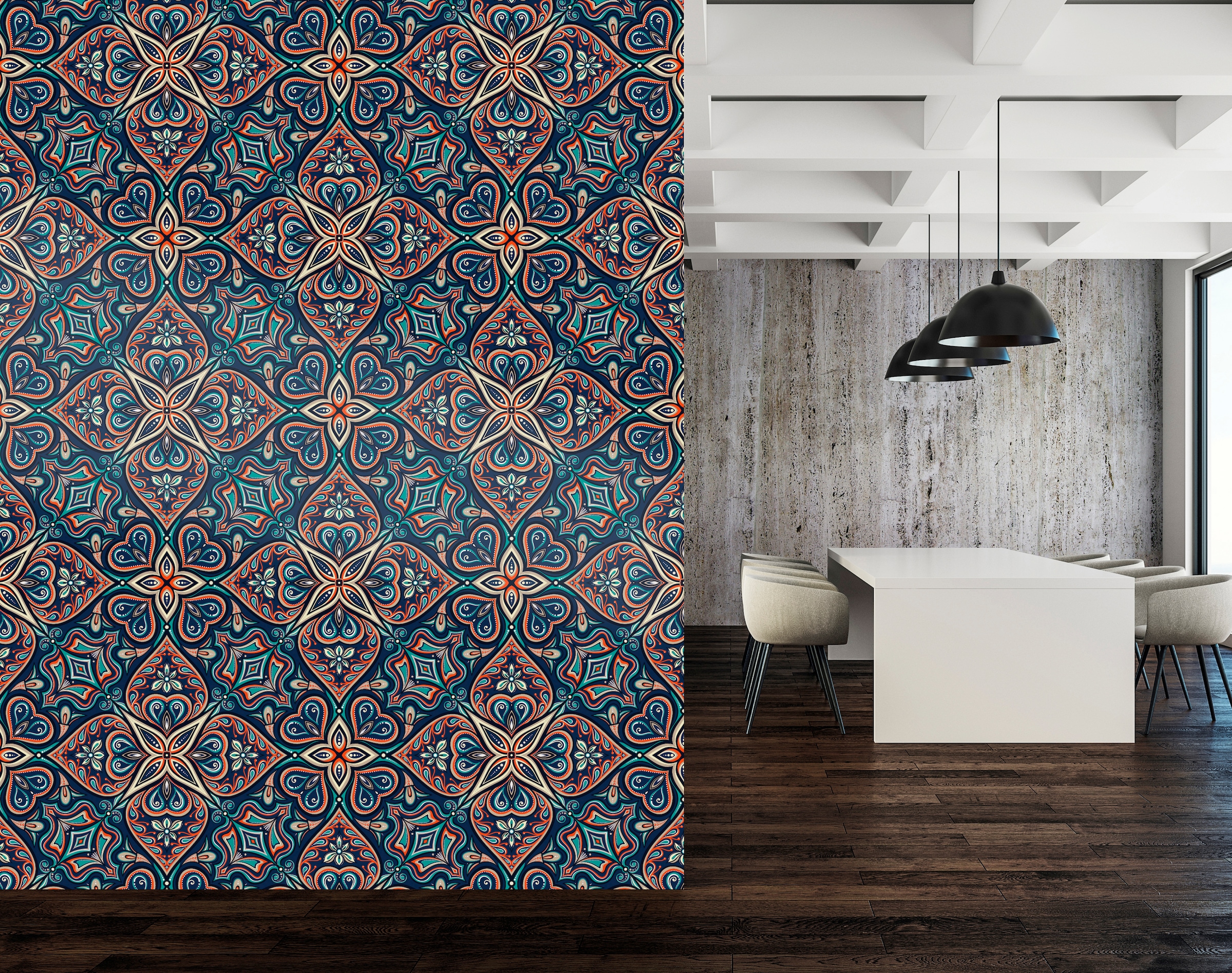 queence Vinyltapete »Pam« Farbverlauf | abstrakt | bedruckt | gemustert glatt 90x250cm, selbstklebend, kinderleichte Anbringung, , Sticker