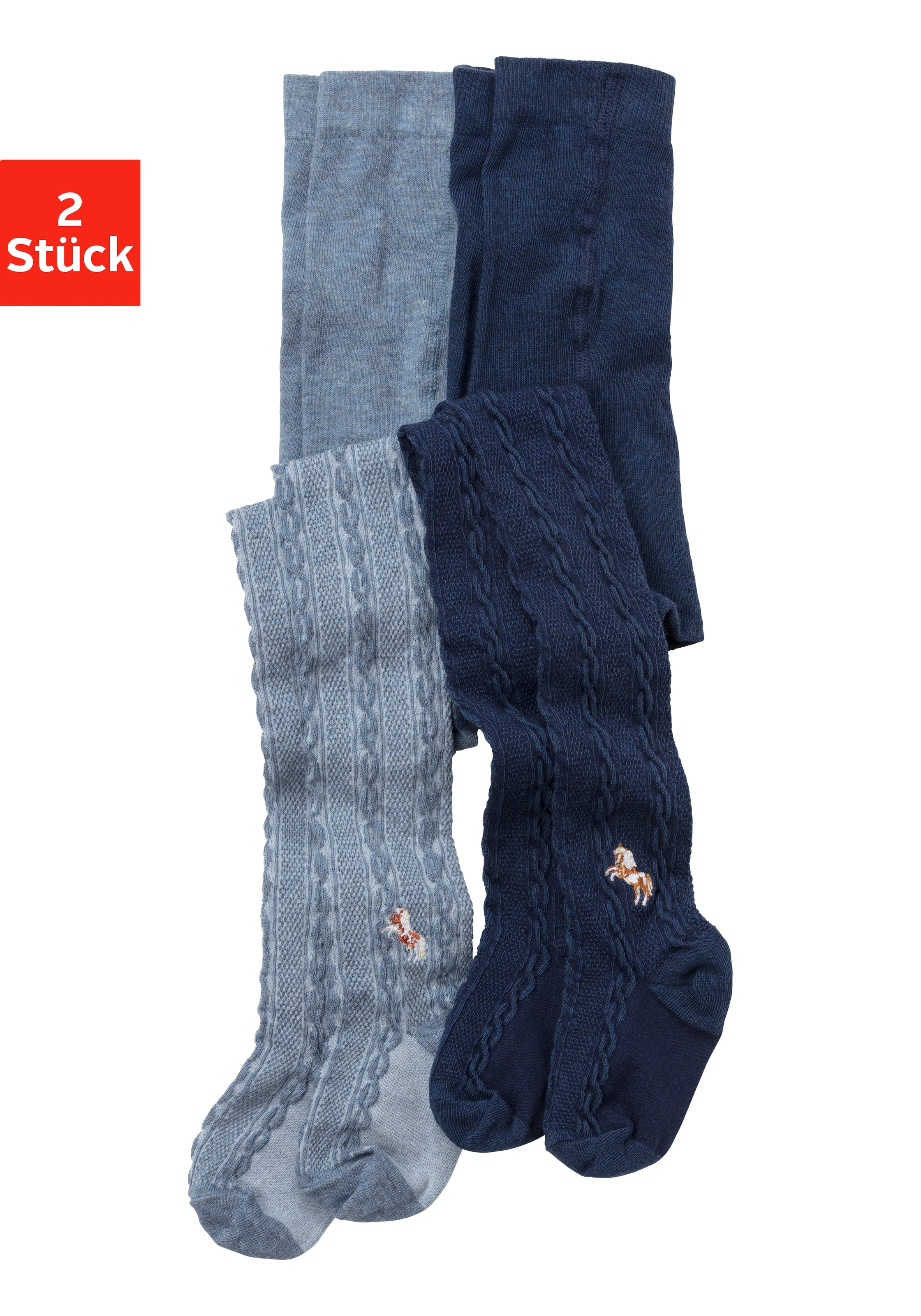 H.I.S Strickstrumpfhose, (2 St.), mit Zopfmuster und Stickerei kaufen
