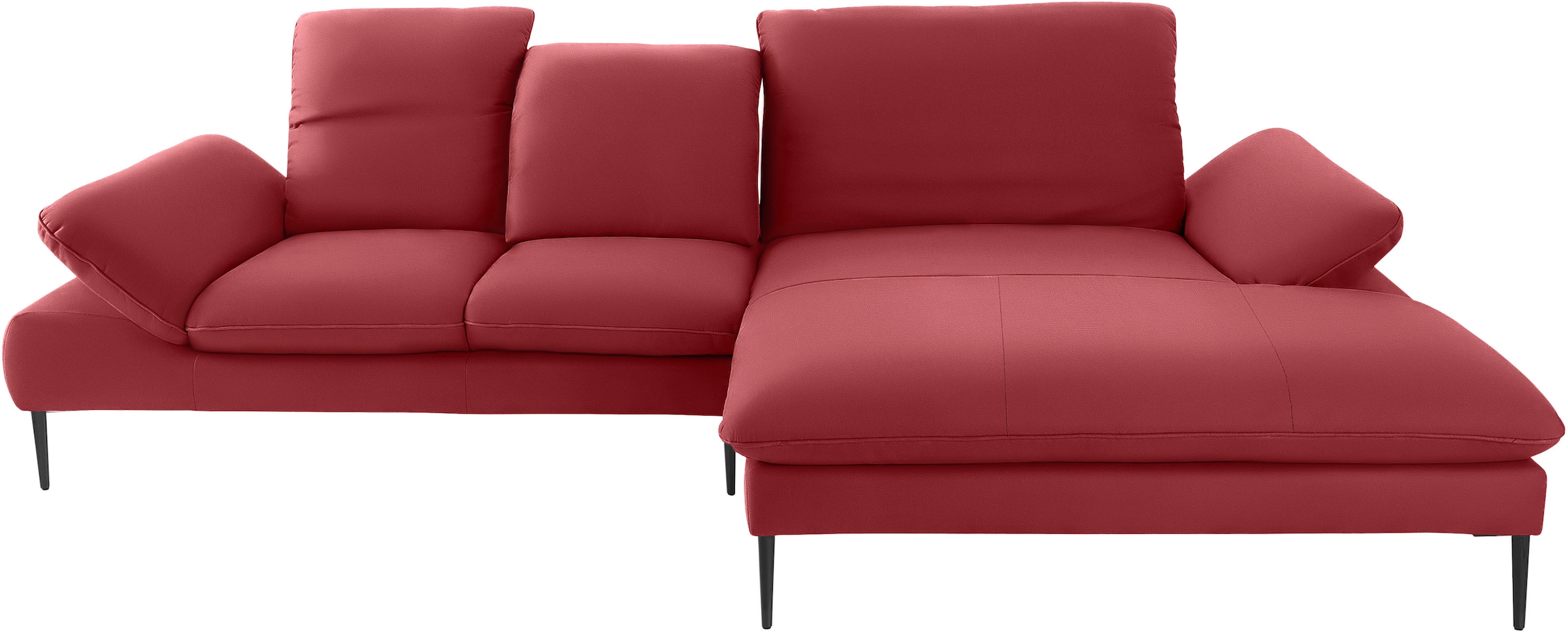 W.SCHILLIG Ecksofa »enjoy&MORE, Designsofa, elegant und bequem, L-Form«, Sitztiefenverstellung, Füße schwarz pulverbeschichtet, Breite 310 cm