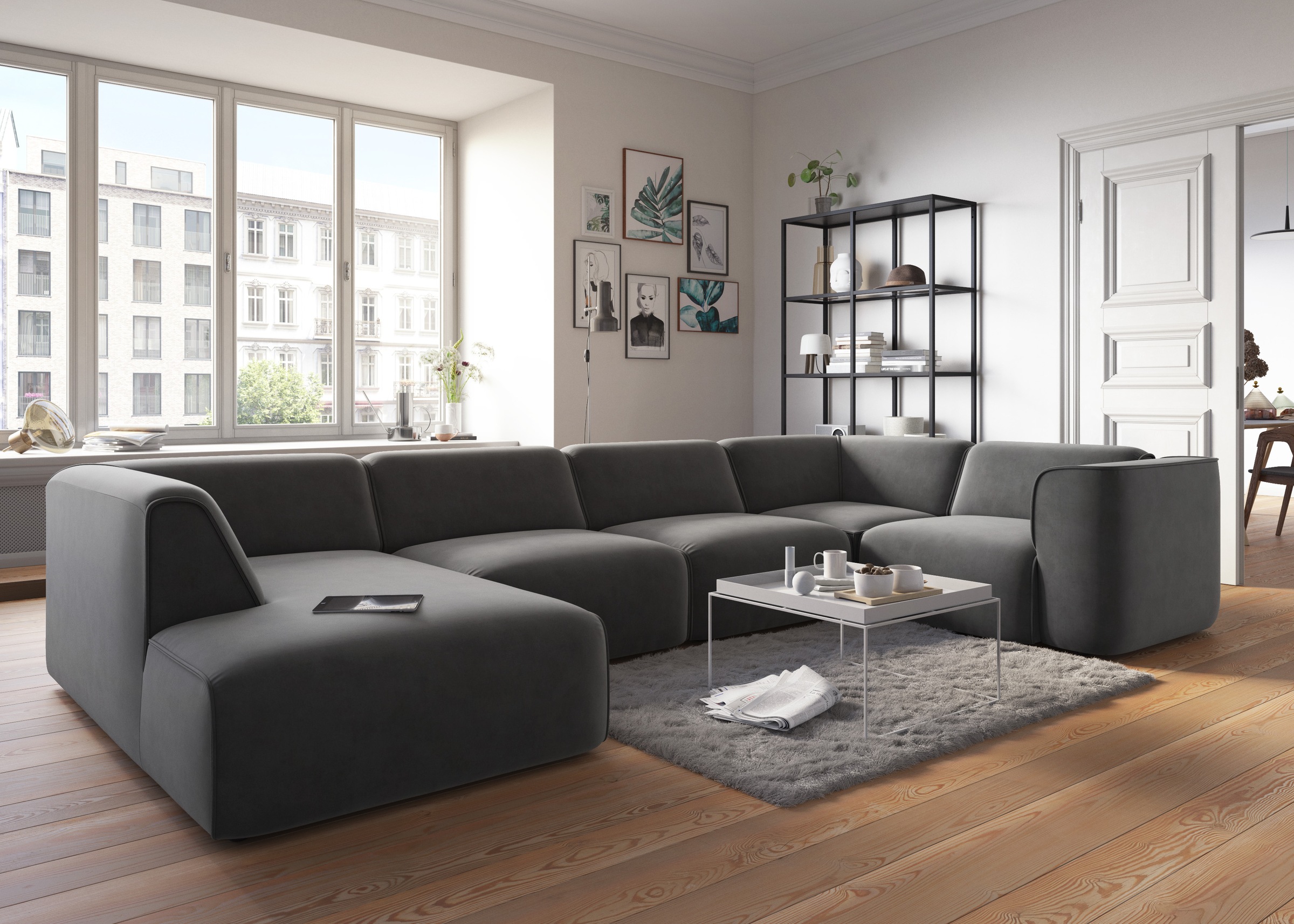 COUCH♥ Wohnlandschaft »Fettes Polster«, Modulsofa Set, Module einzeln für individuelle Zusammenstellung s. Fettes Polster